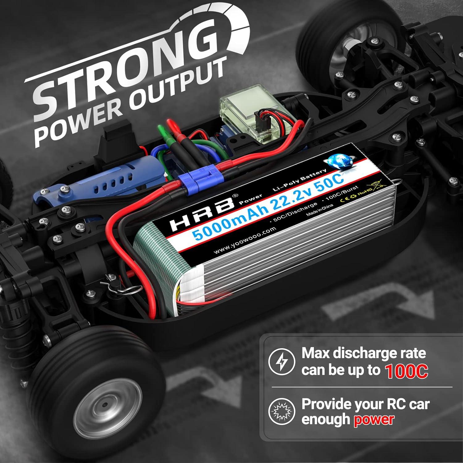 Batería Lipo HRB 5000mAh 6S 22.2V EC5 para RC