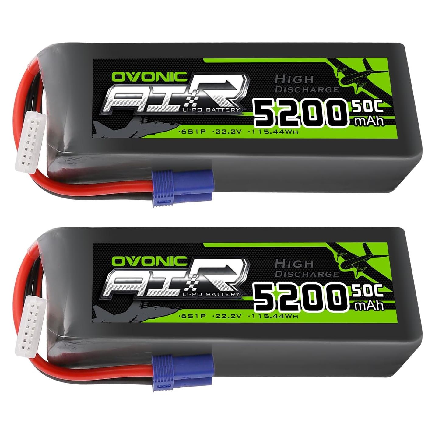 Batería Lipo OVONIC 5200mAh 50C 22.2V 6S EC5 para RC
