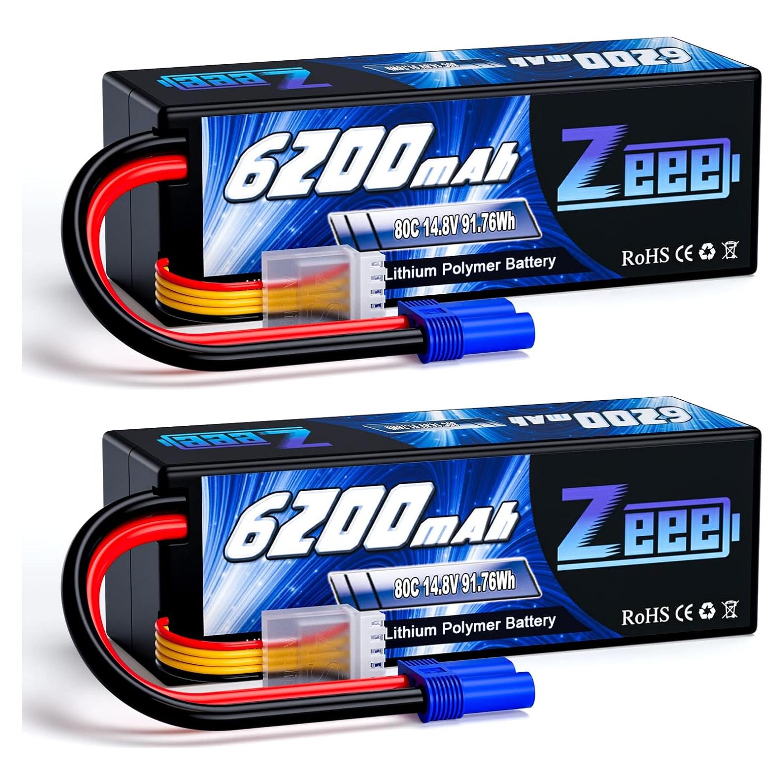 Batería Lipo Zeee 4S 6200mAh 14.8V 80C con conector EC5