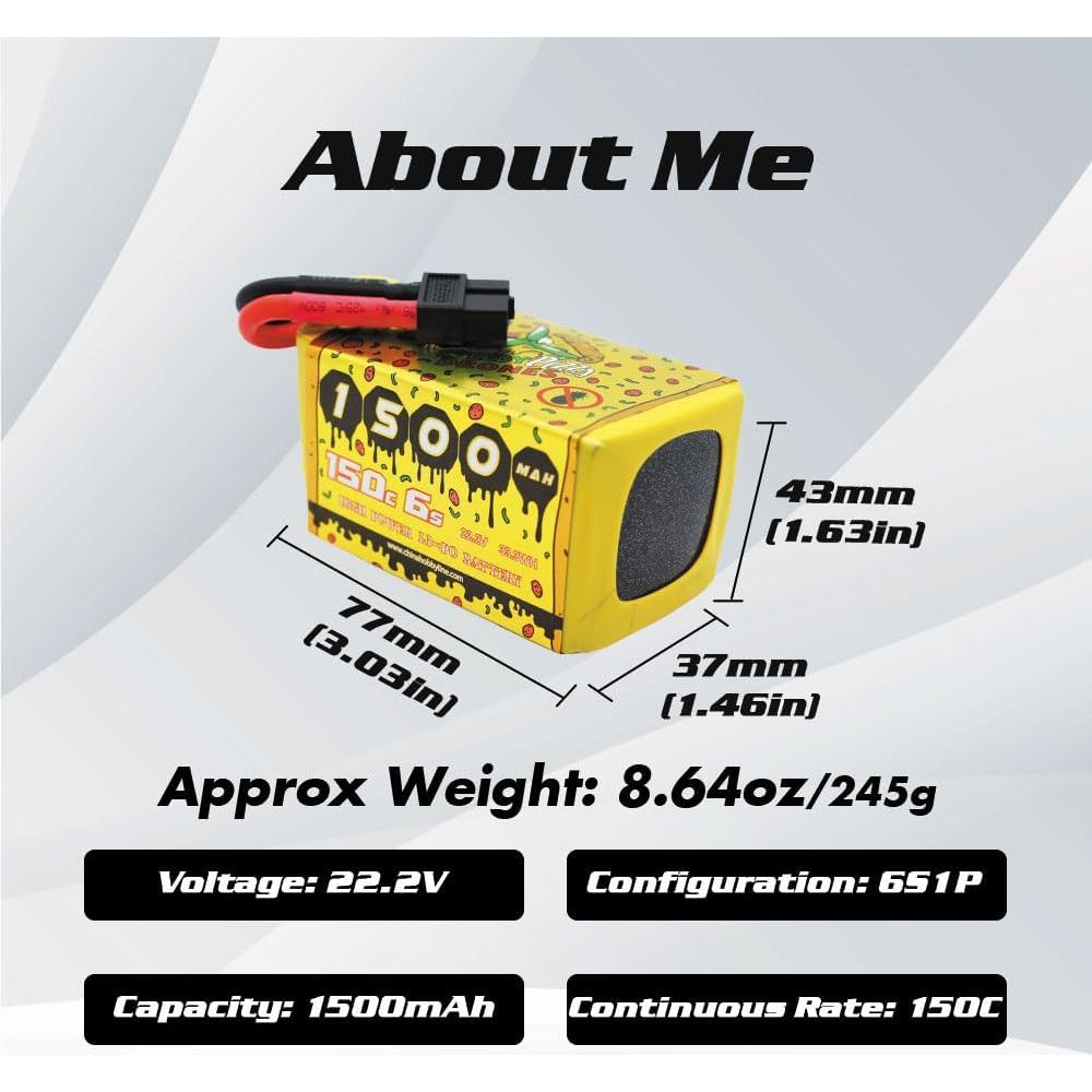 Batería Lipo CNHL Speedy Pizza 1500mAh 6S 22.2V 150C XT60