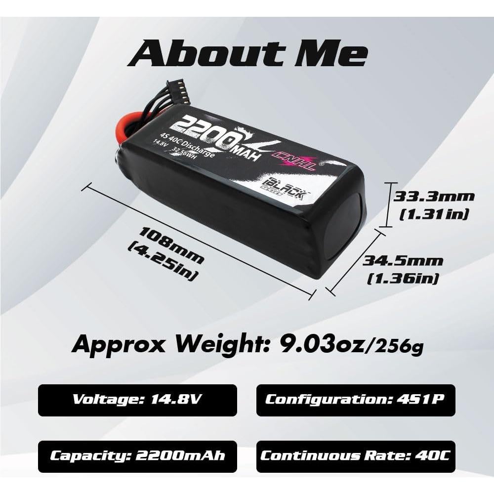 Batería Lipo CNHL 2200mAh 4S 14.8V 40C XT60 para RC