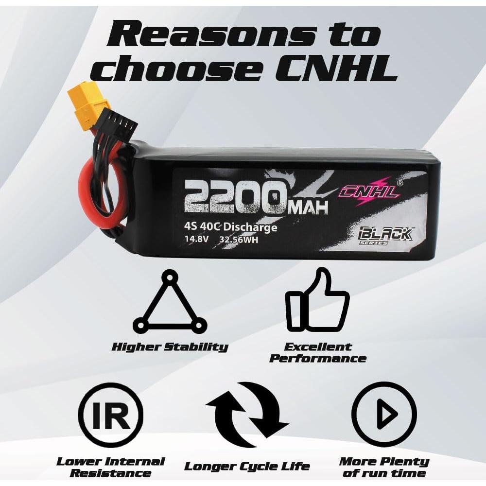 Batería Lipo CNHL 2200mAh 4S 14.8V 40C XT60 para RC