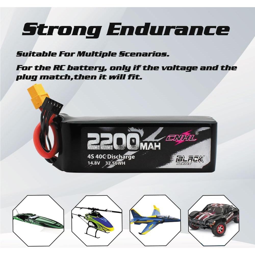 Batería Lipo CNHL 2200mAh 4S 14.8V 40C XT60 para RC