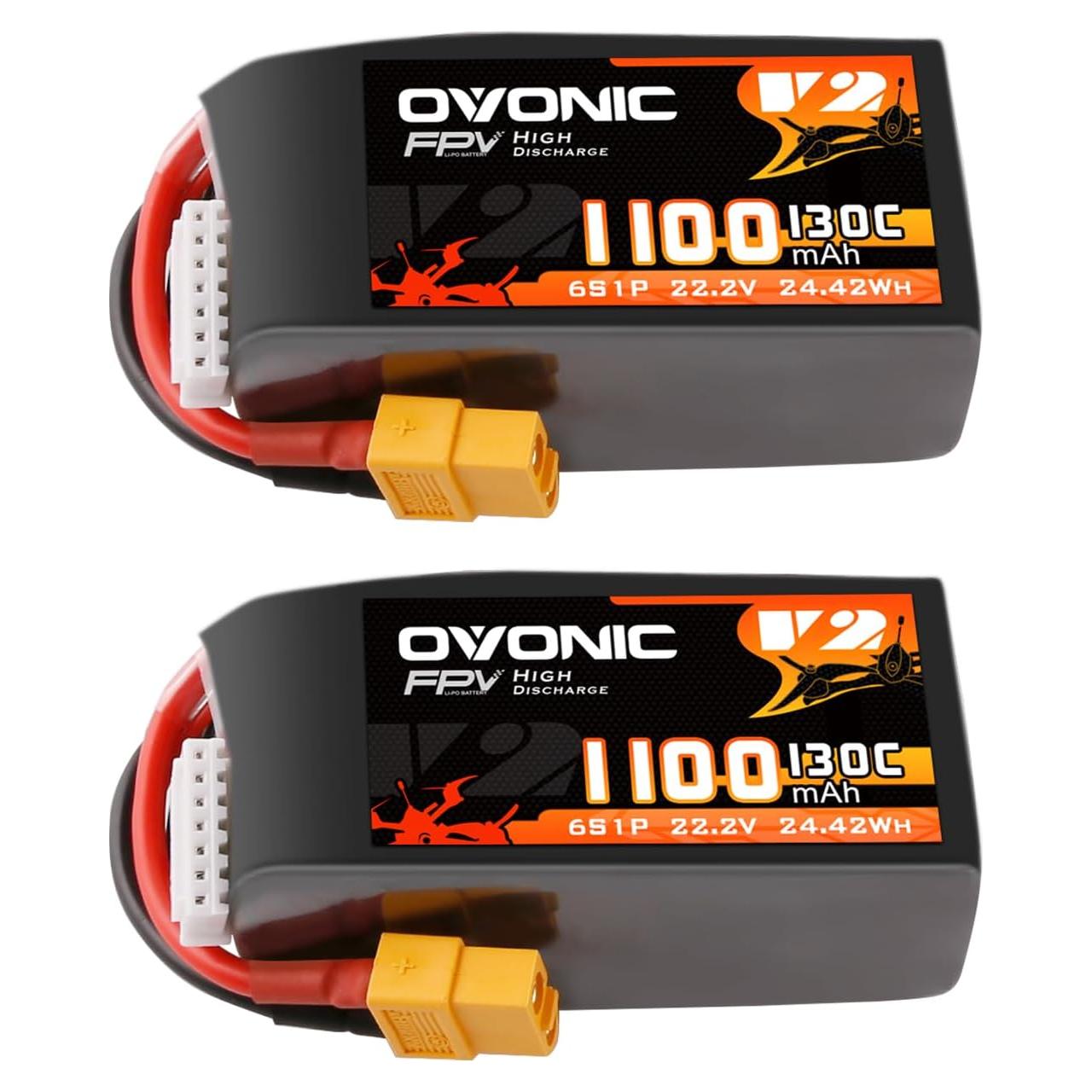 Batería Lipo OVONIC 130C 6S 1100mAh 22.2V XT60 para FPV