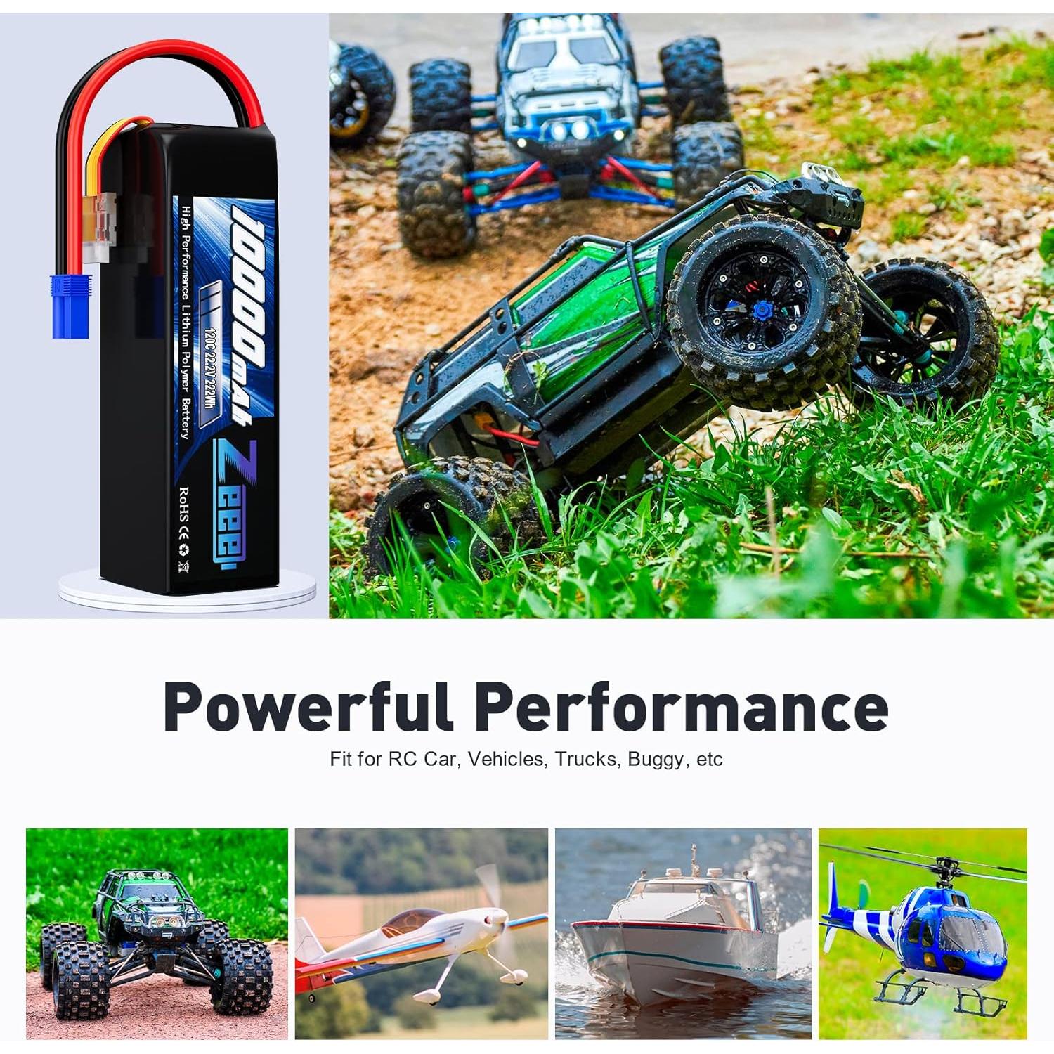 Batería Lipo Zeee 6S 10000mAh 22.2V 120C EC5 para RC