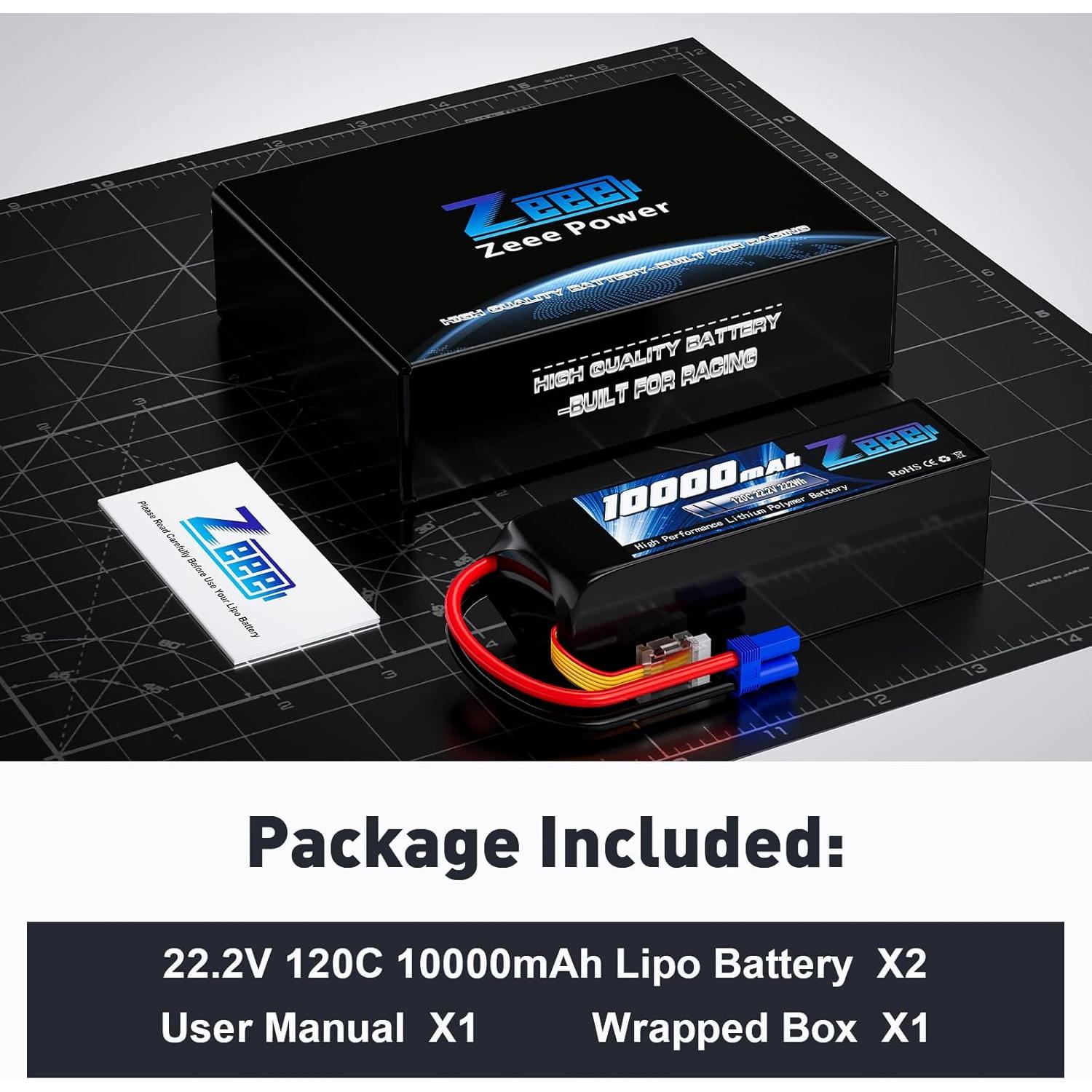 Batería Lipo Zeee 6S 10000mAh 22.2V 120C EC5 para RC