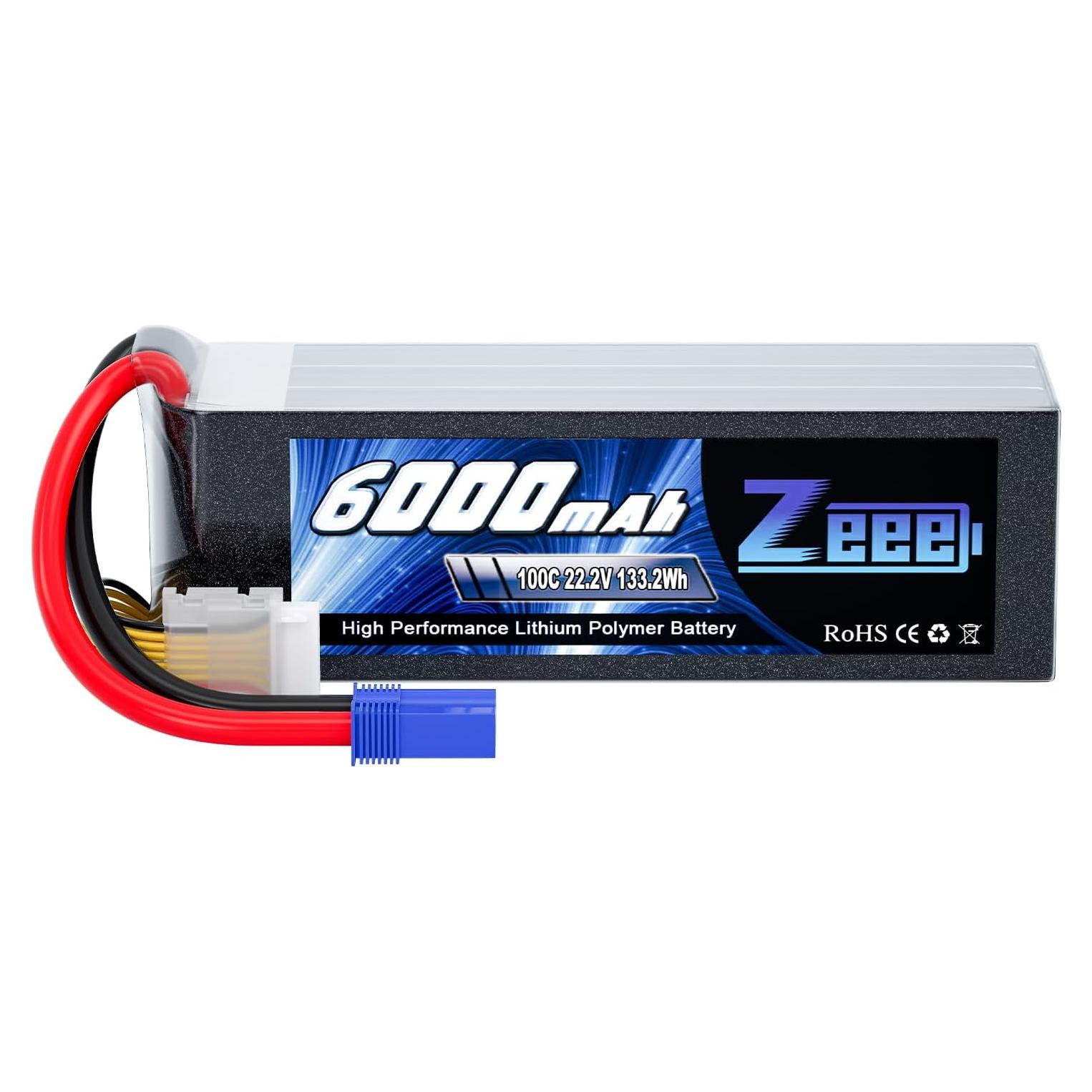 Batería Lipo Zeee 22.2V 100C 6000mAh 6S EC5 para RC