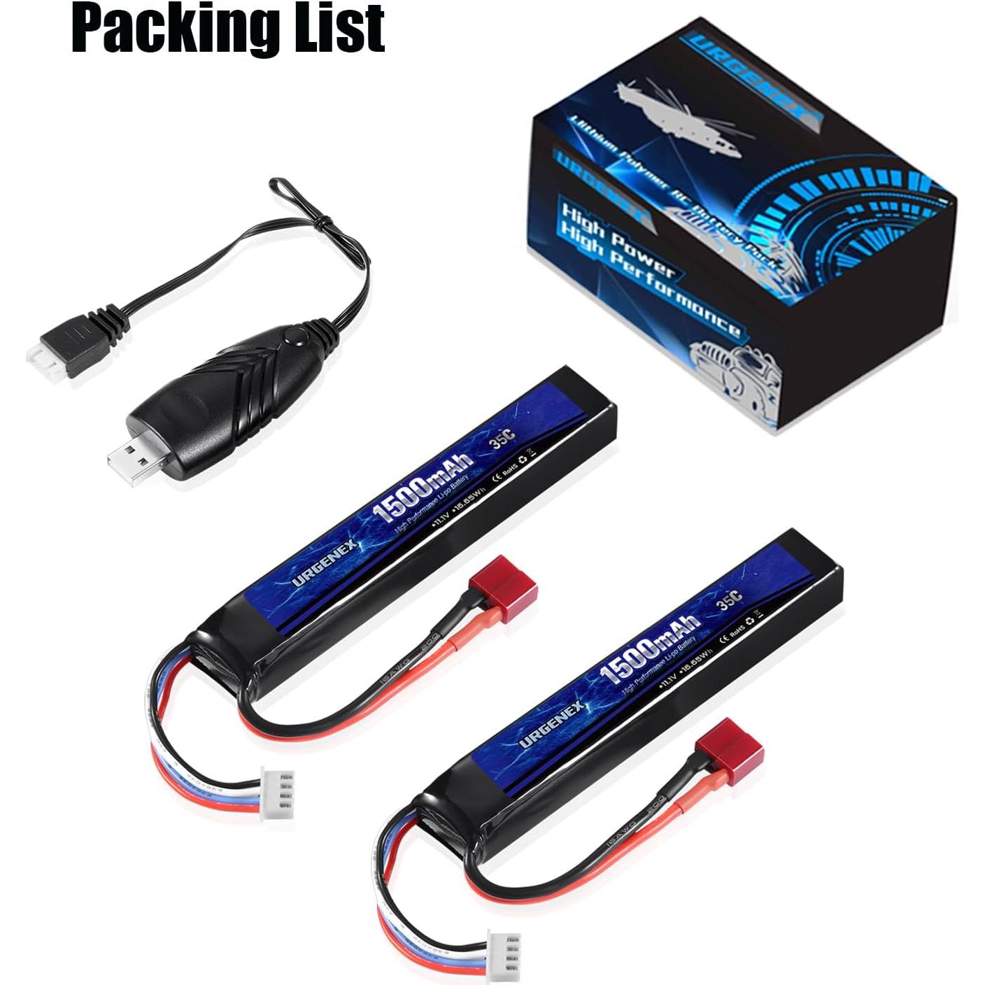 Batería Lipo URGENEX 11.1V 1500mAh 35C para Airsoft