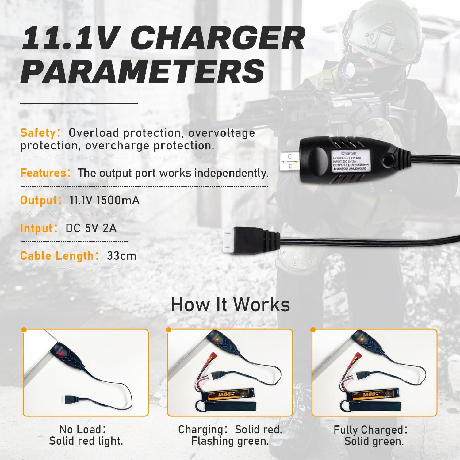 Batería Lipo VICMILE 11.1V 1400mAh 30C para Airsoft