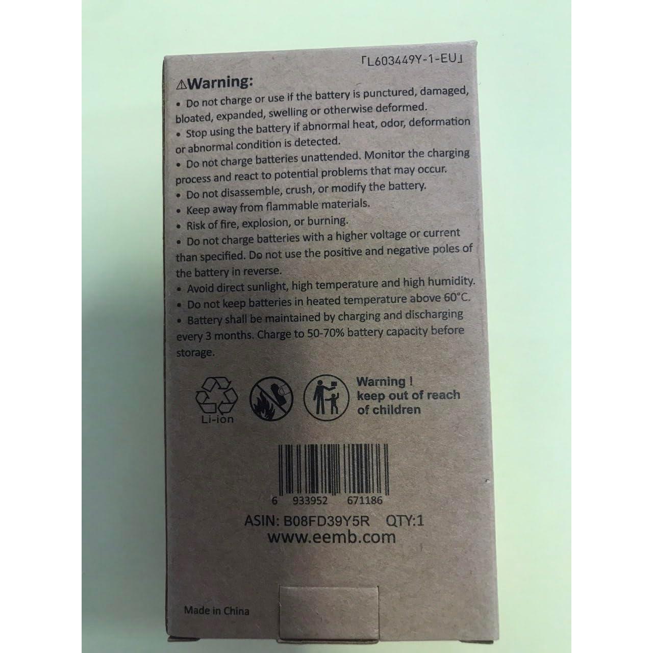 Batería de polímero de litio EEMB 3.7V 1100mAh Lipo con JST