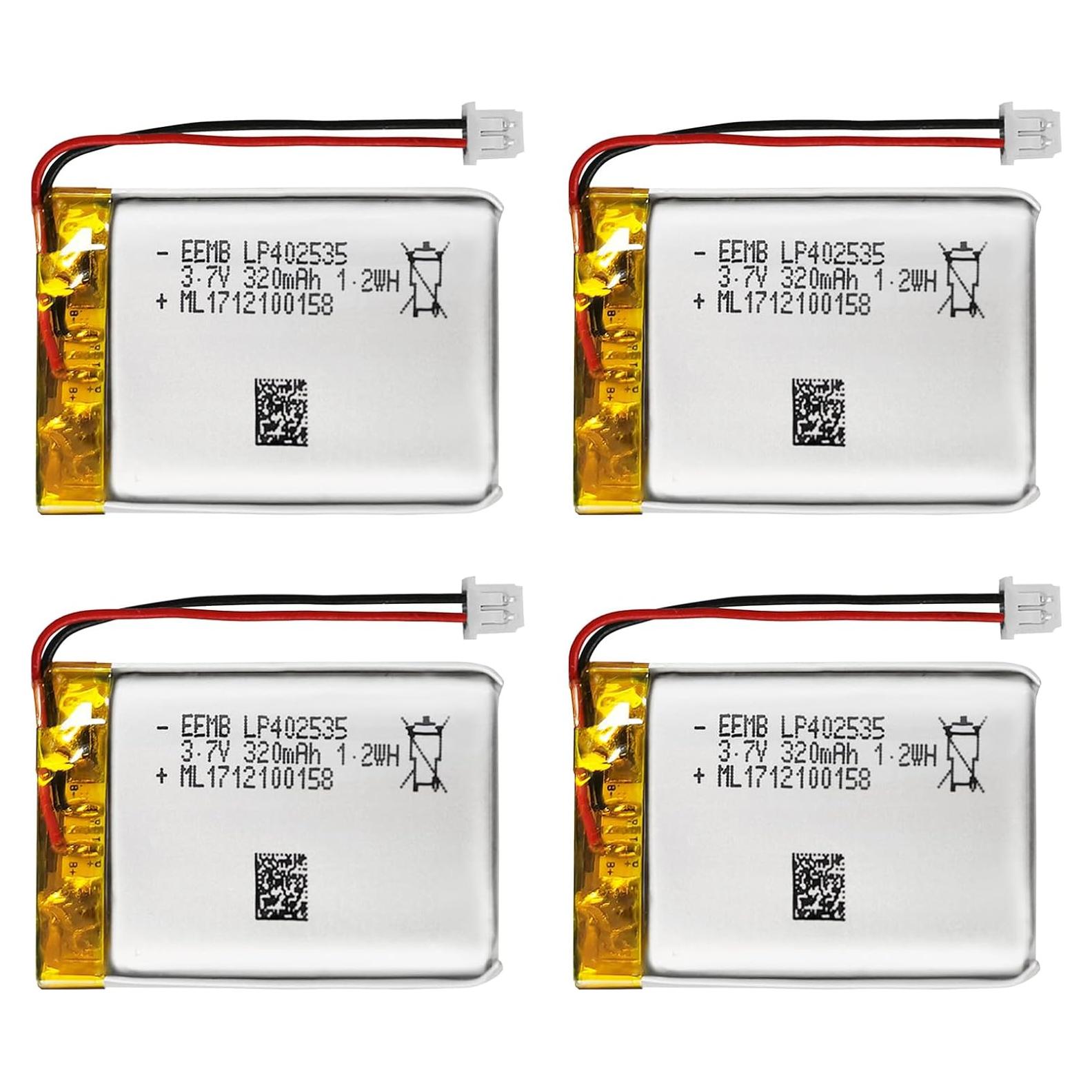 Batería de Polímero de Litio EEMB 3.7V 320mAh 4 Pack