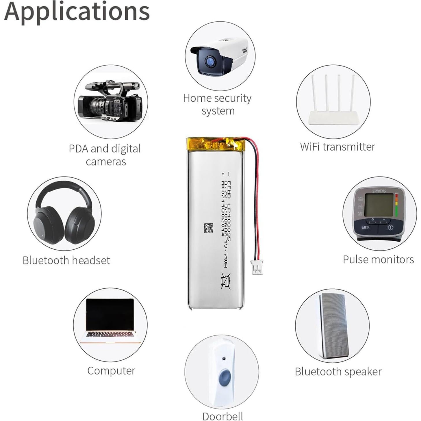 Batería de polímero de litio EEMB 3.7V 3700mAh para dispositivos