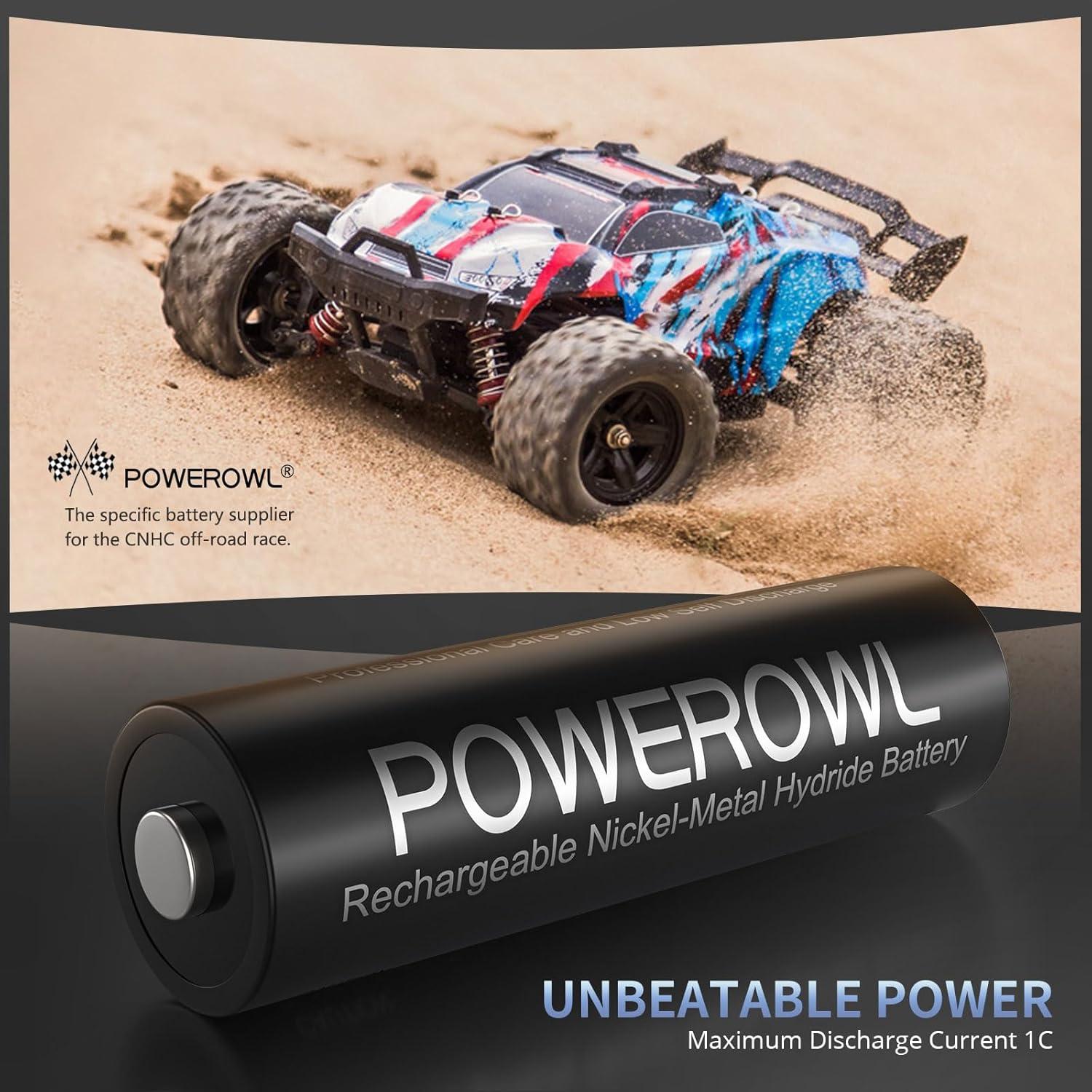 Baterías recargables AA Powerowl 2800mAh NiMH - Paquete de 12