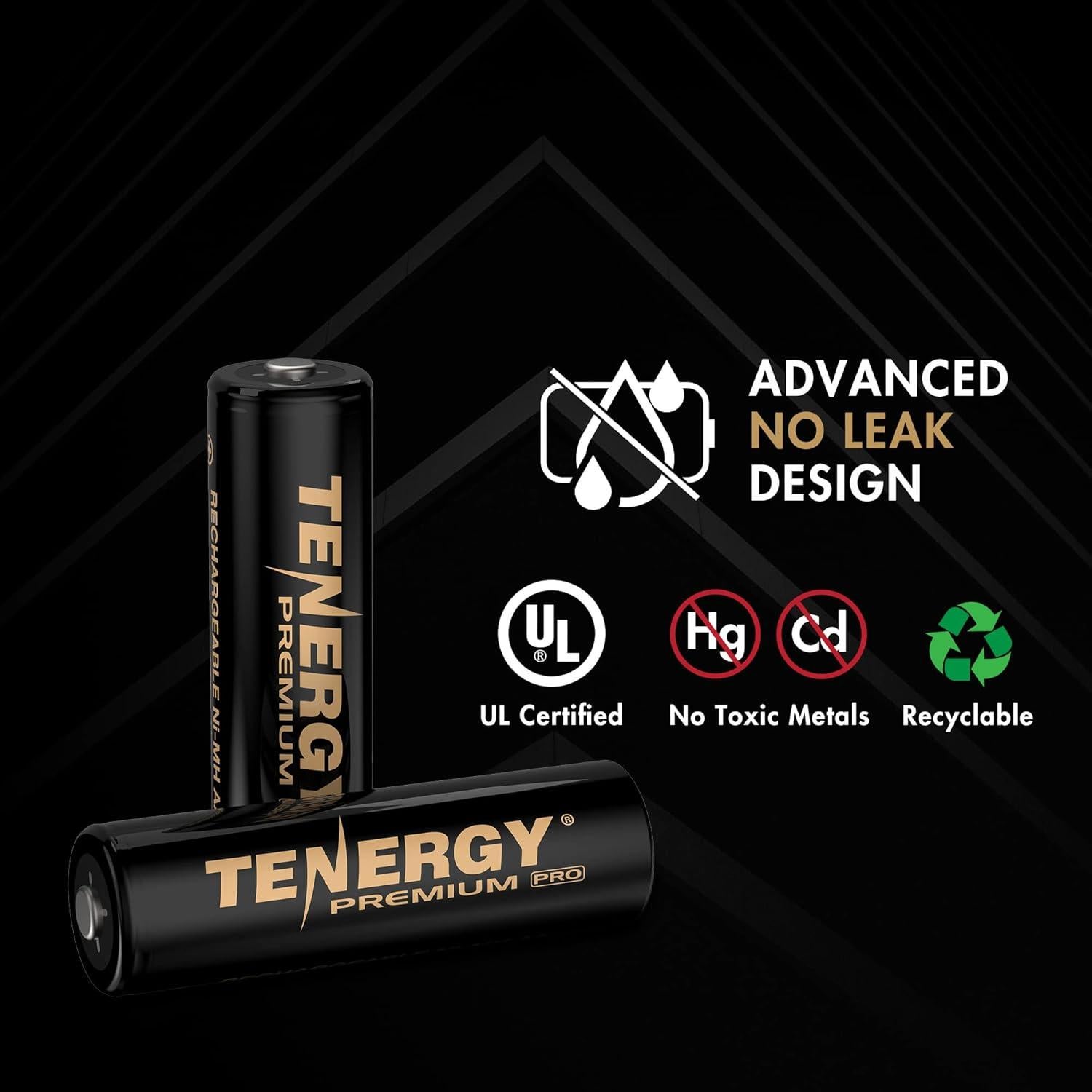 Baterías recargables AA Tenergy Premium Pro 2800mAh - Paquete de 4