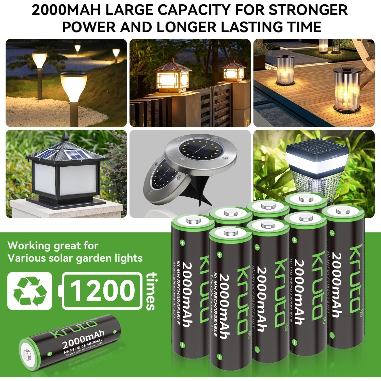 Baterías recargables AA Kruta 2000mAh - Paquete de 20