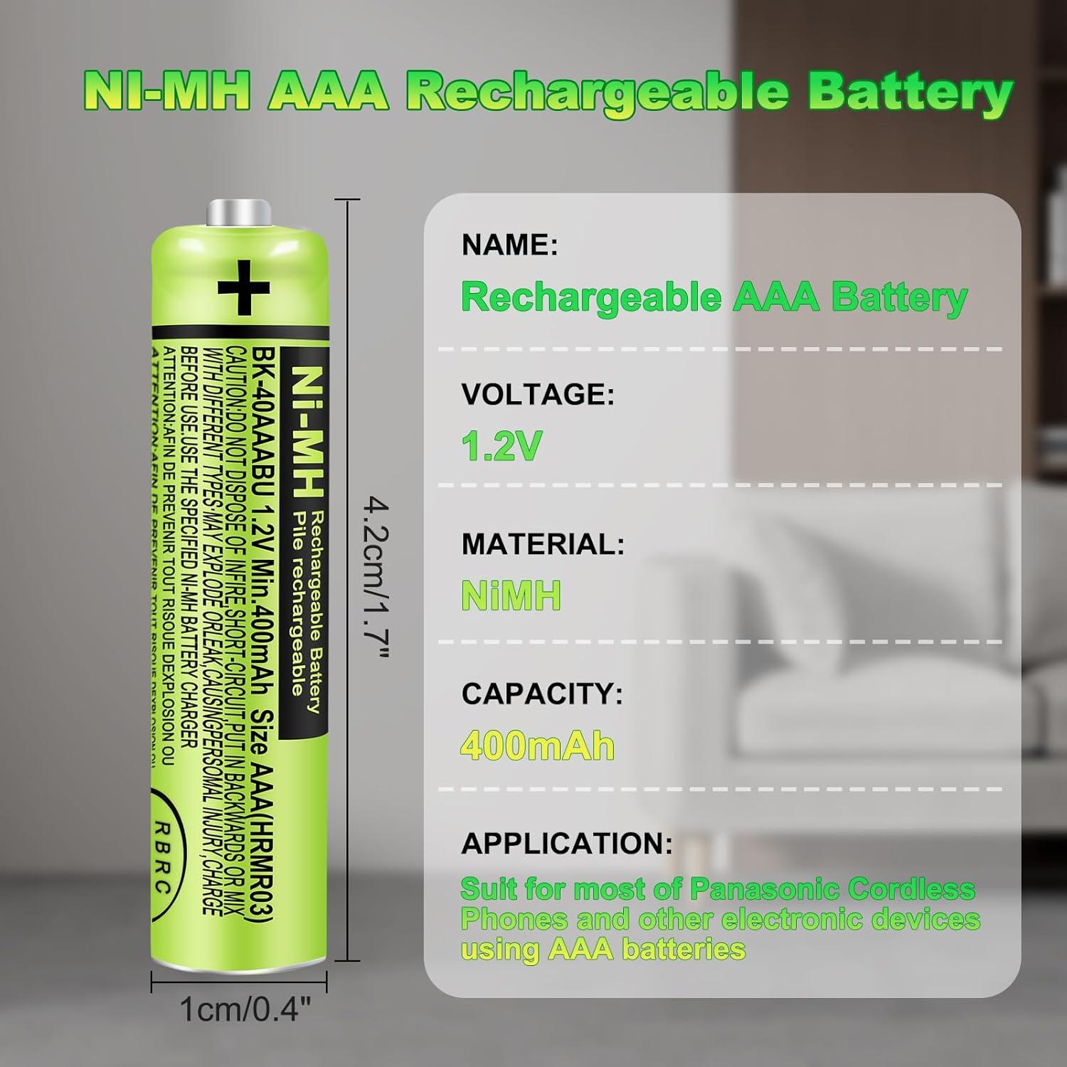 Baterías Recargables AAA NiMH 400mAh CUCESH 4 Piezas