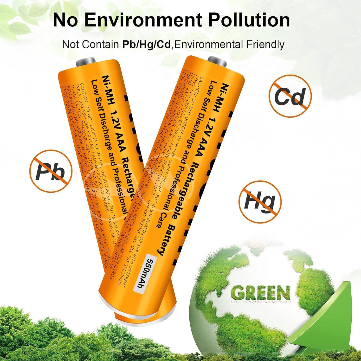 Paquete de 4 Baterías Recargables NiMH AAA 1.2V 550mAh Panasonic