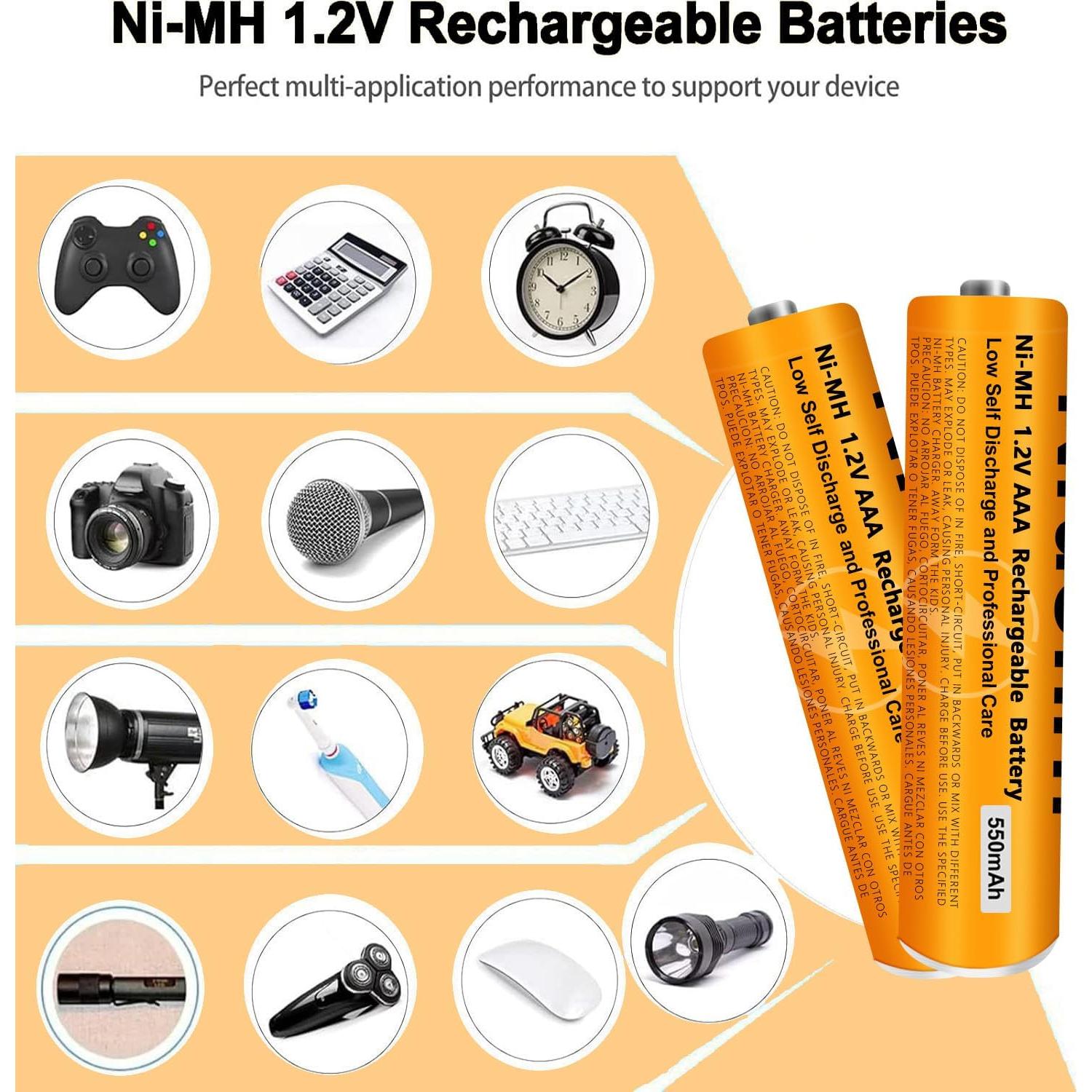 Paquete de 4 Baterías Recargables NiMH AAA 1.2V 550mAh Panasonic