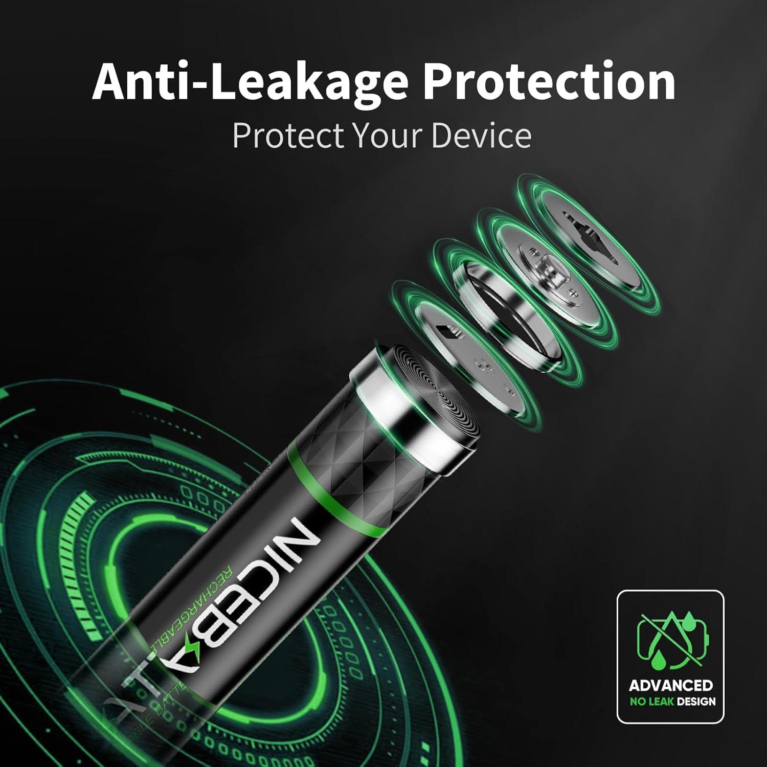 Baterías Recargables NiMH AAA 1100mAh NICEBATT - 16 Unidades