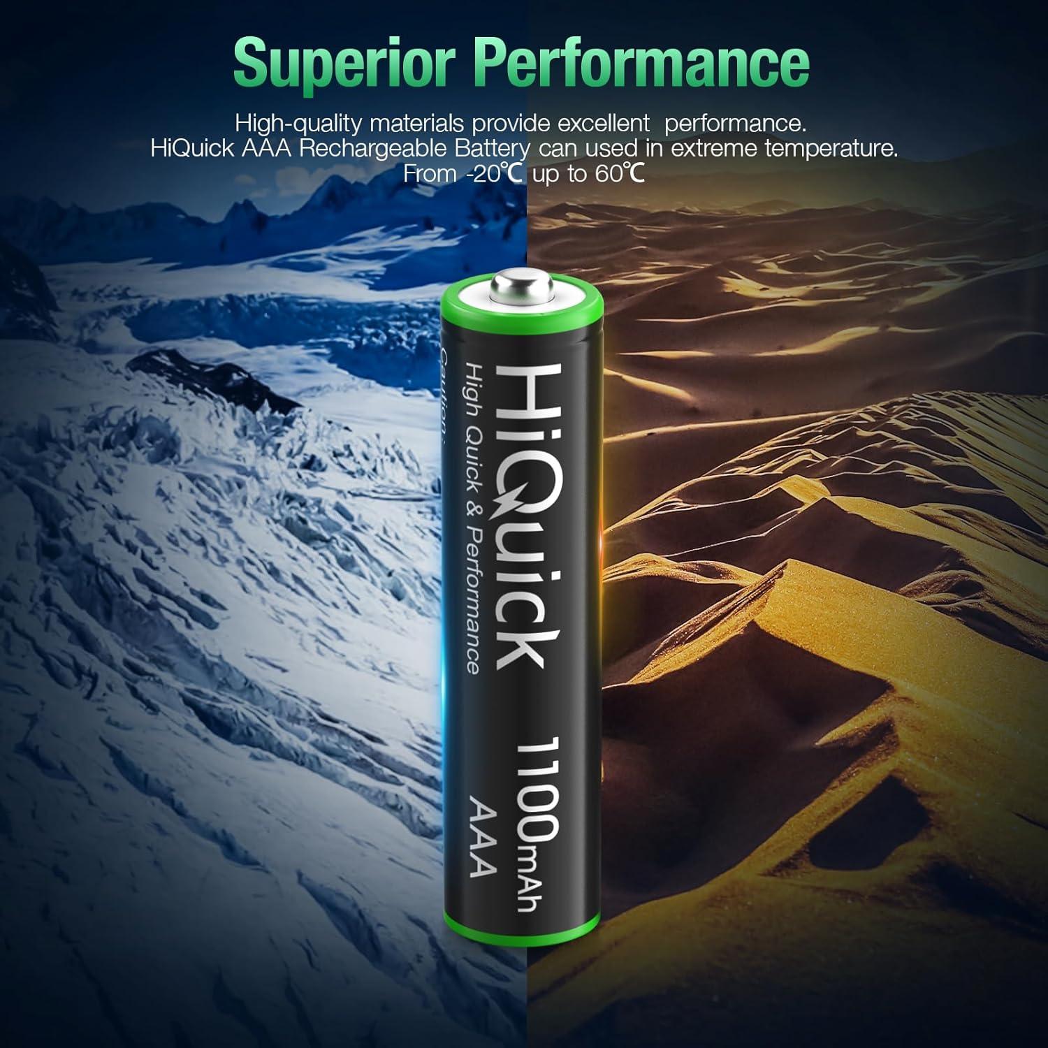 Baterías recargables AAA HiQuick 8 Pack 1100mAh NiMH