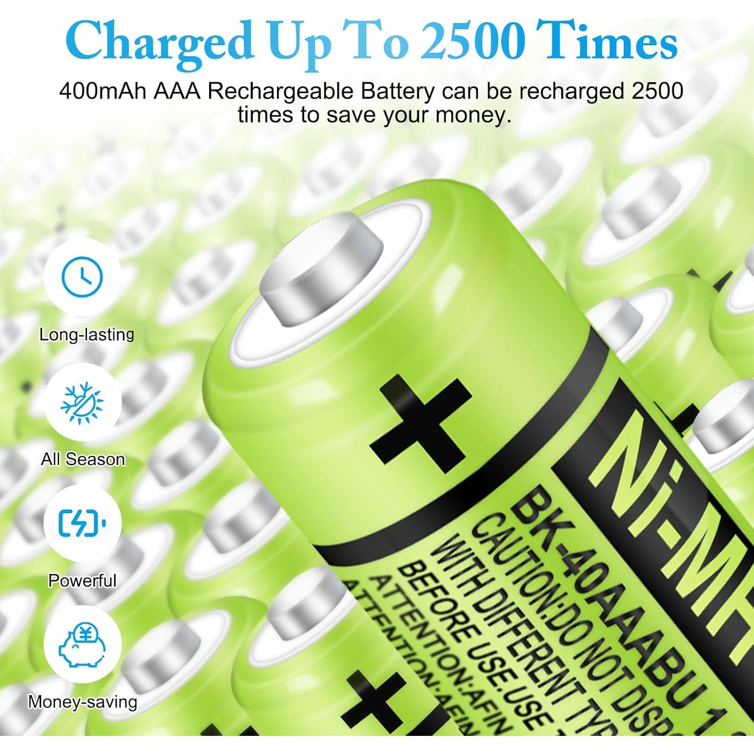 Baterías Recargables NiMH AAA 400mAh EOCIK 6Pack