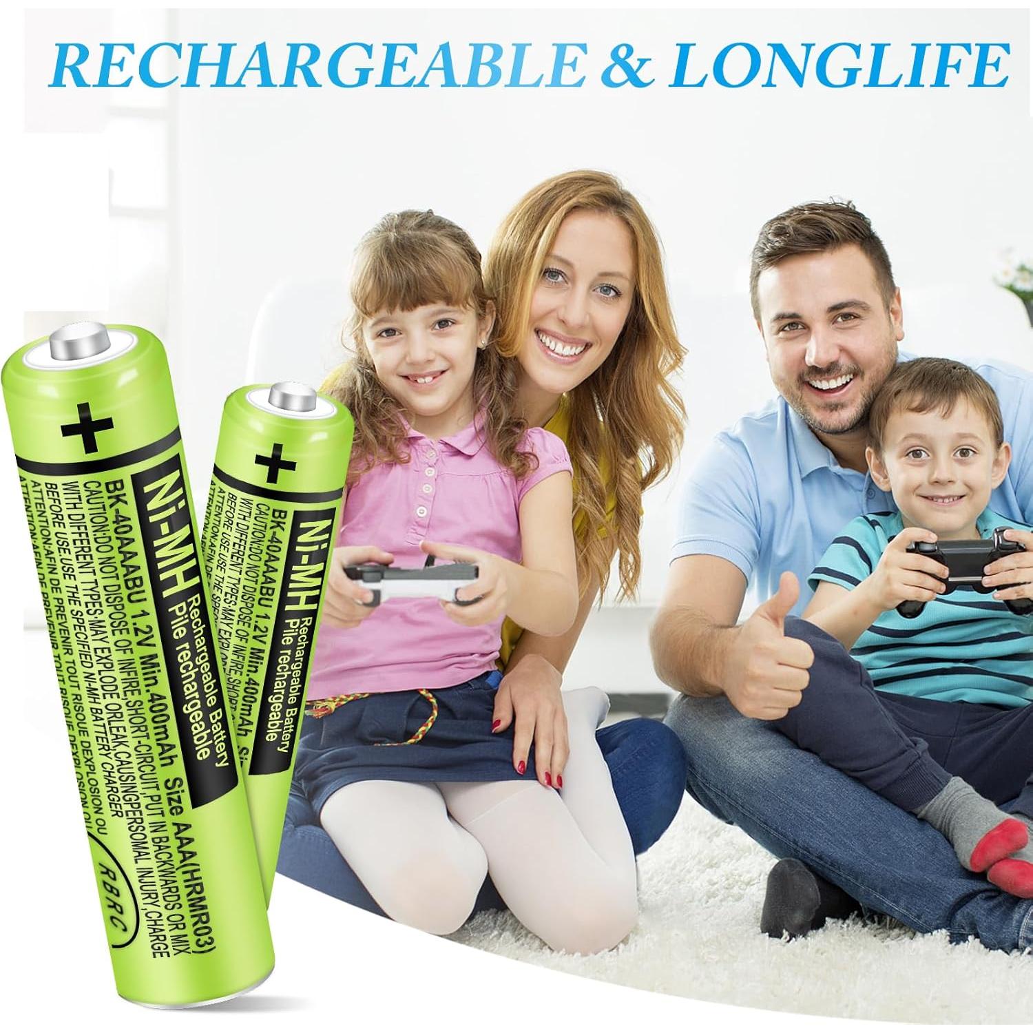 Paquete de 8 Baterías Recargables NiMH AAA 400mAh 1.2V Panasonic