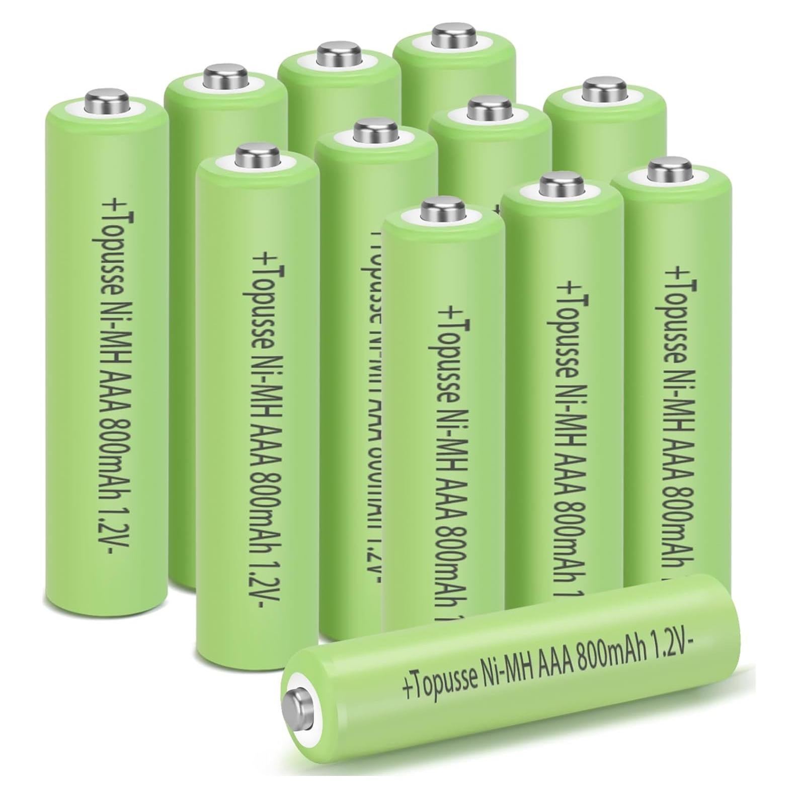 Baterías recargables AAA Ni-MH Topusse 800mAh Paquete 12