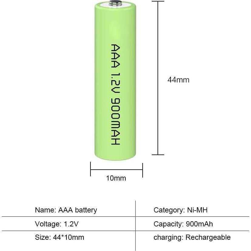 12 Baterías Recargables AAA FULIN 1.2V 900mAh Ecológicas