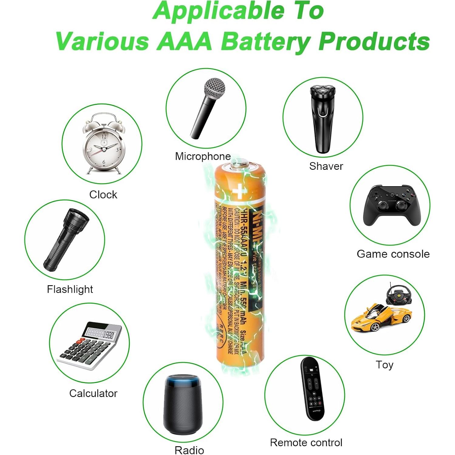 Paquete de 12 Baterías Recargables NiMH AAA 550mAh Panasonic