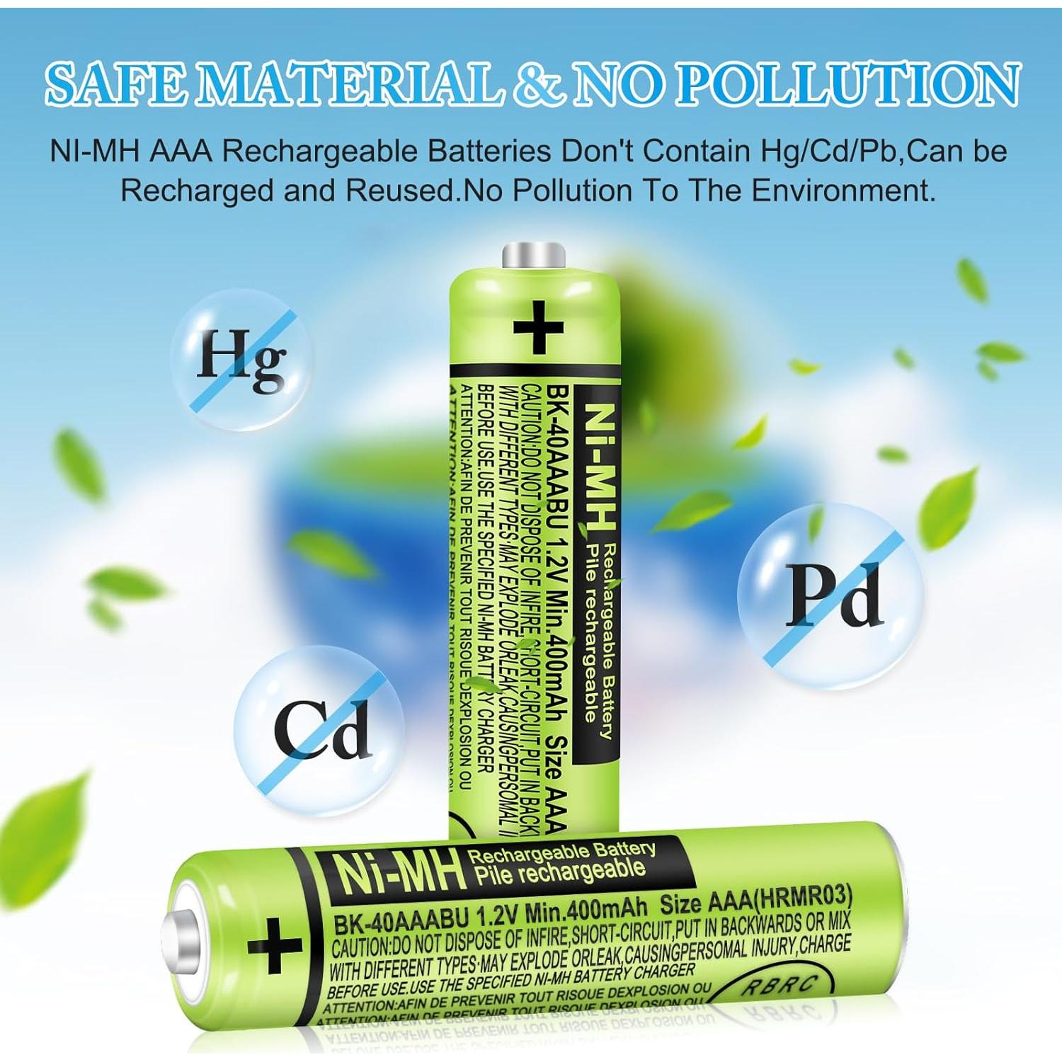 Baterías recargables NiMH AAA 400mAh EOCIK para Panasonic - Paquete de 4