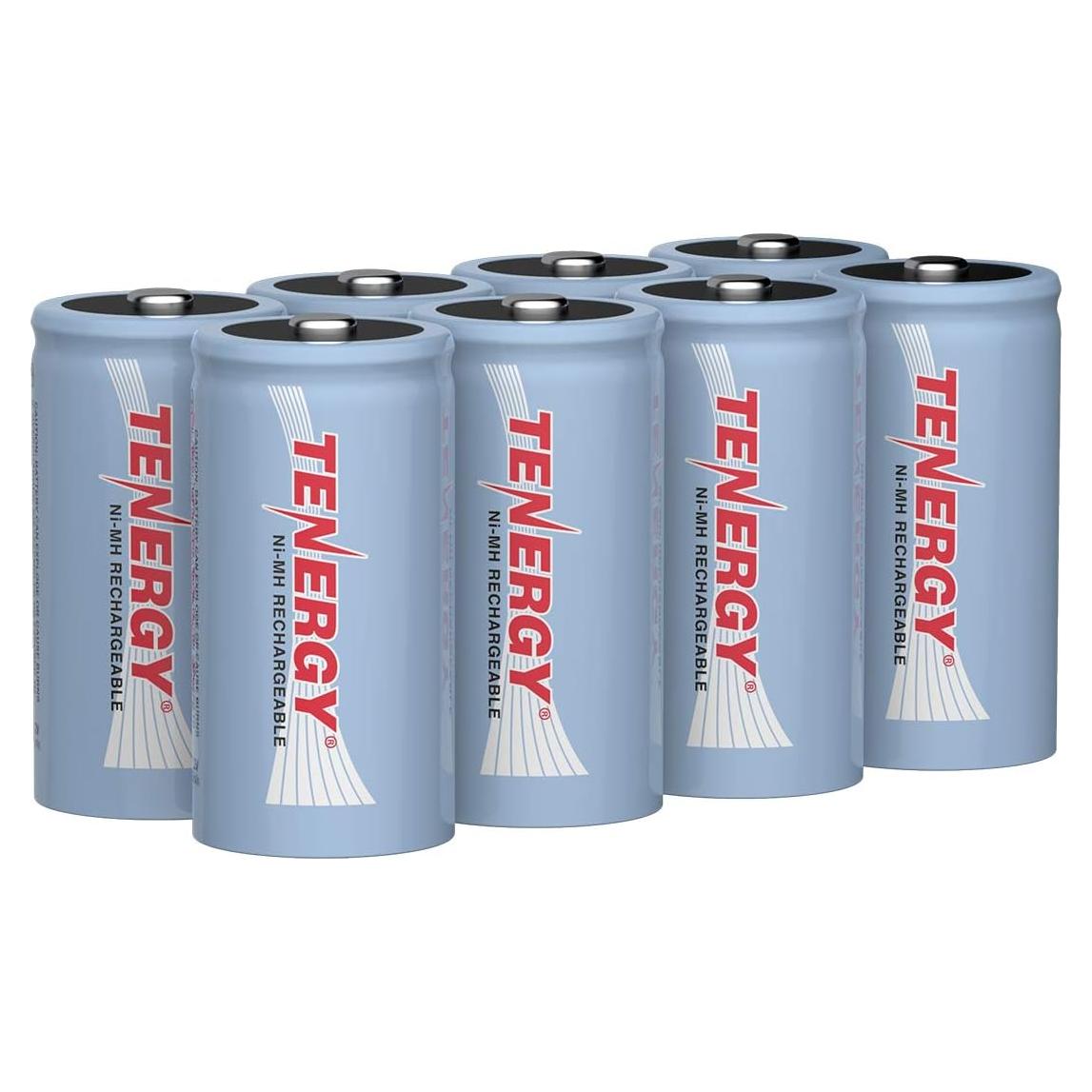 Baterías C recargables Tenergy 1.2V 5000mAh - Paquete de 8
