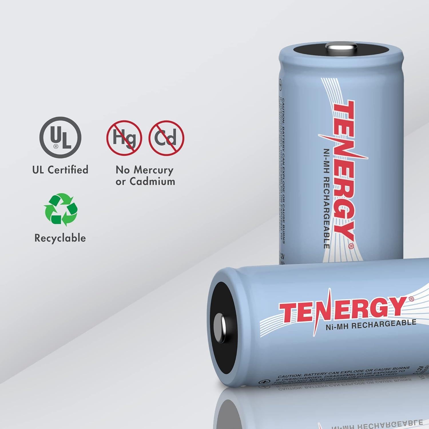 Baterías C recargables Tenergy 1.2V 5000mAh - Paquete de 8