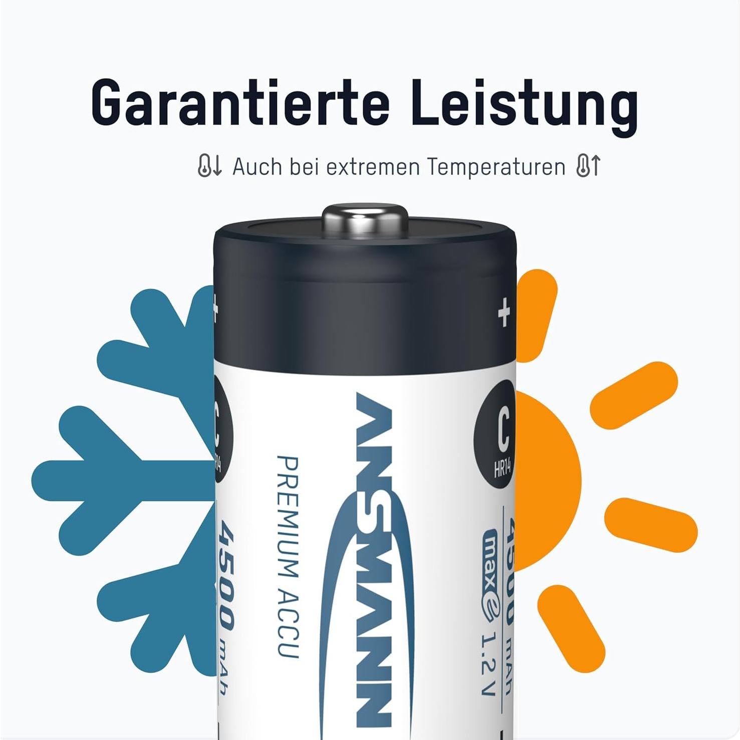 Baterías recargables ANSMANN maxE C 4500mAh - Paquete de 4