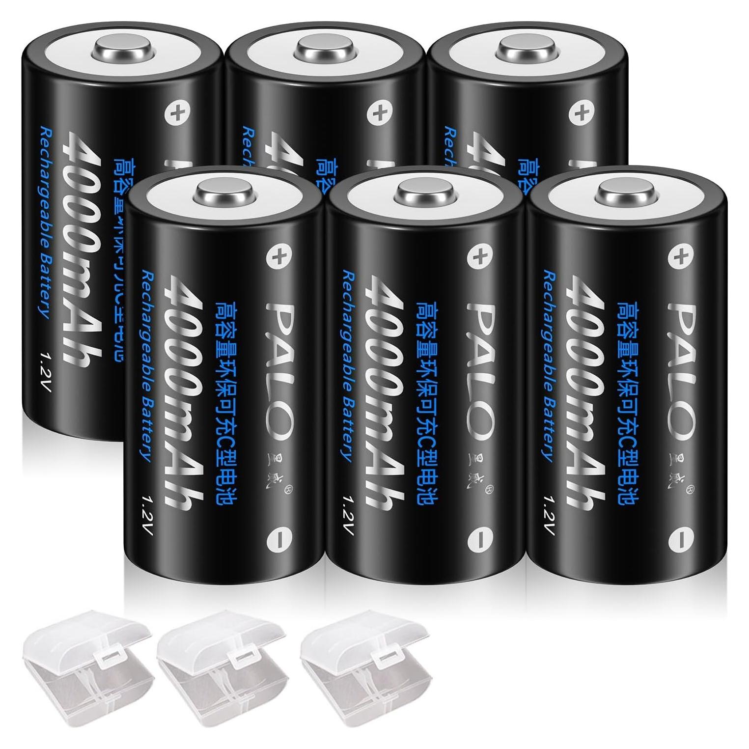 Baterías recargables C Ni-MH 4000mAh Palowextra - Paquete de 6