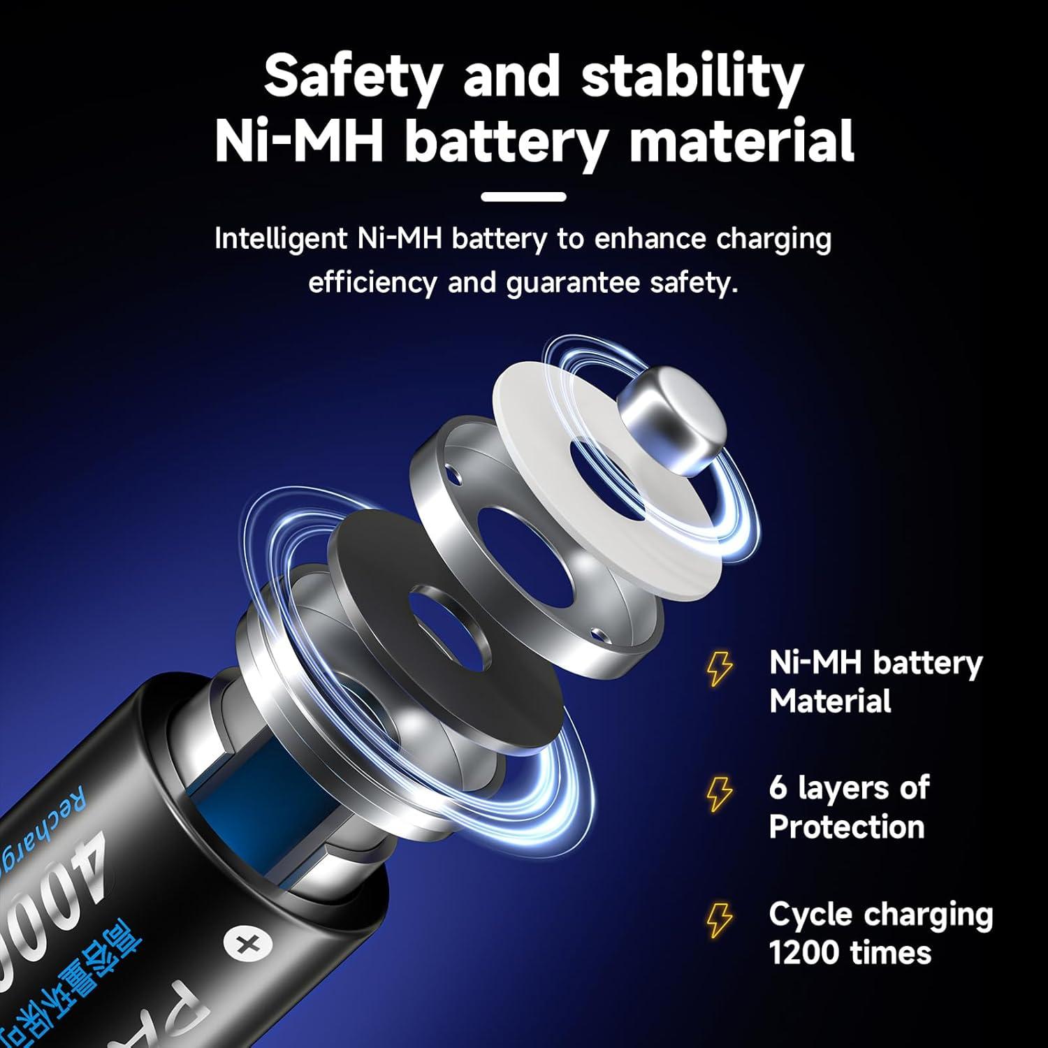 Baterías recargables C Ni-MH 4000mAh Palowextra - Paquete de 6