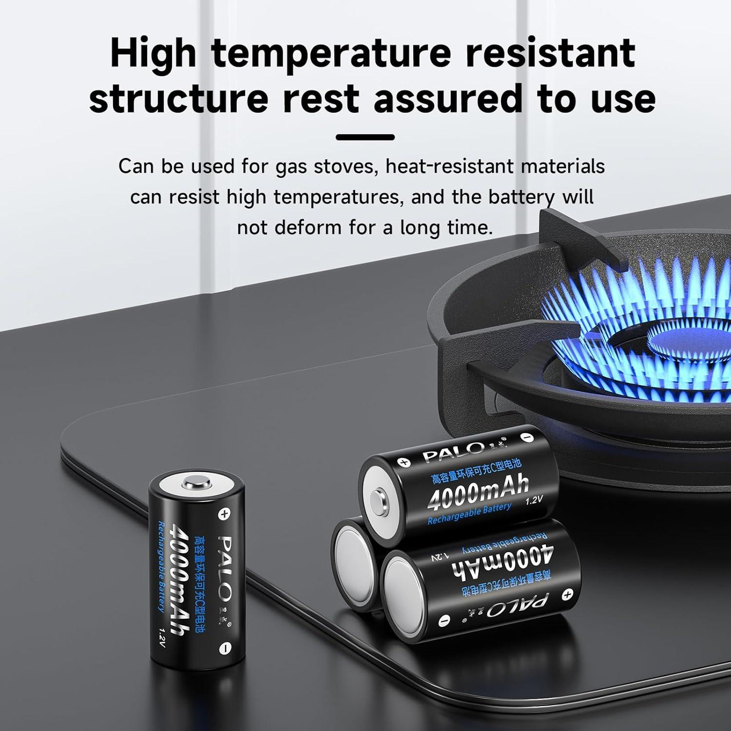 Baterías recargables C Ni-MH 4000mAh Palowextra - Paquete de 6