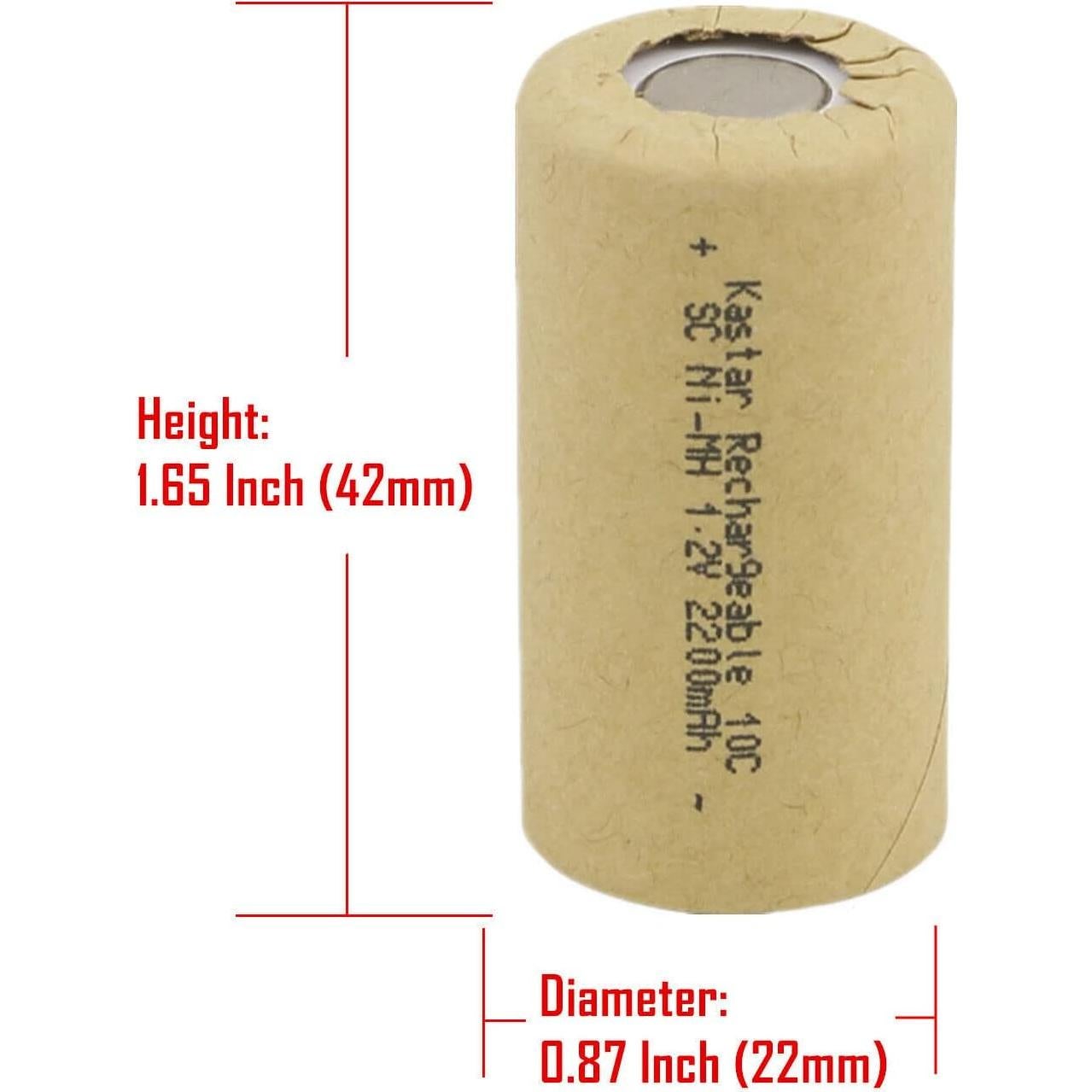 Baterías Recargables Kastar Ni-MH Sub C 2200mAh Paquete de 5