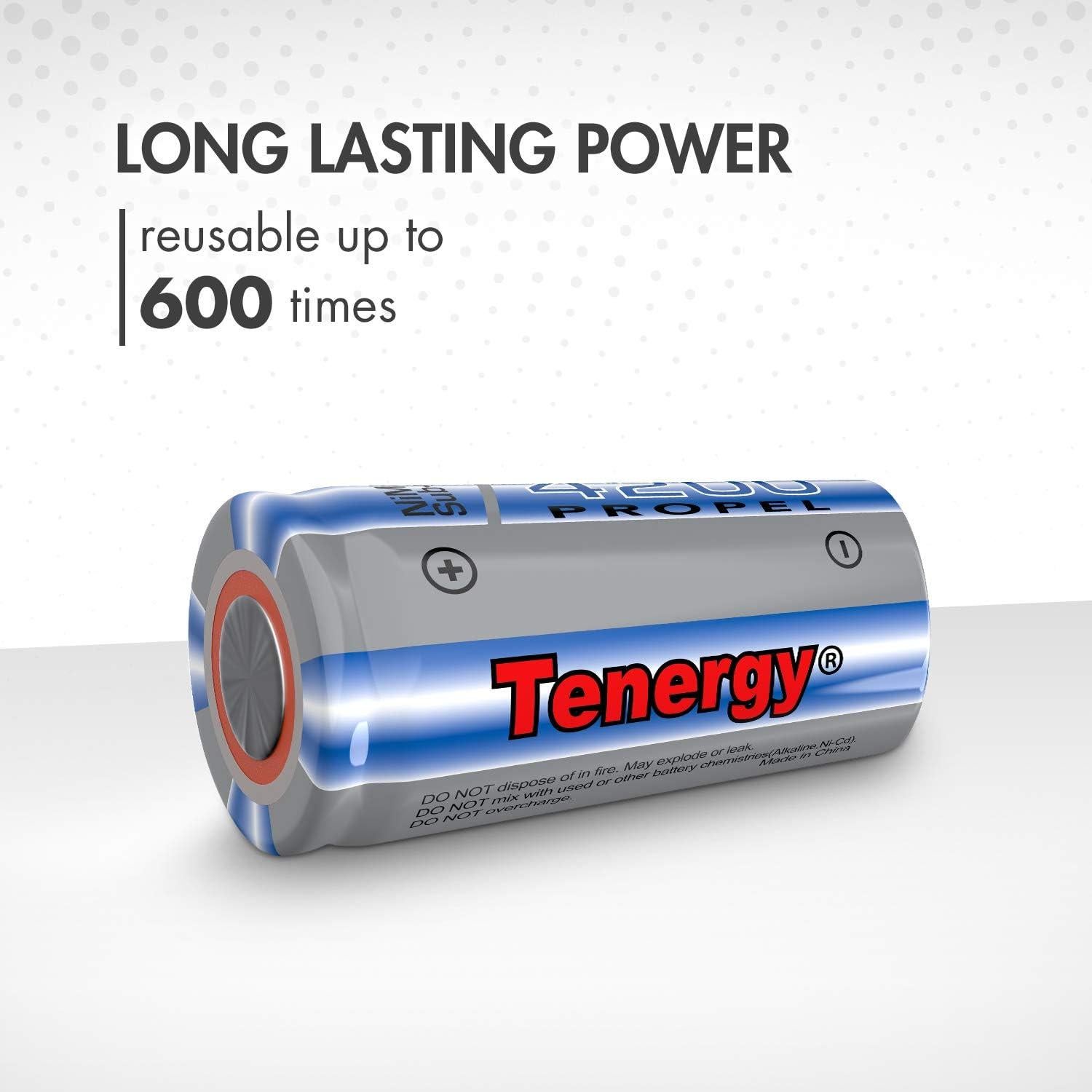 Baterías recargables Tenergy NiMH SubC 1.2V 4200mAh - Paquete de 10