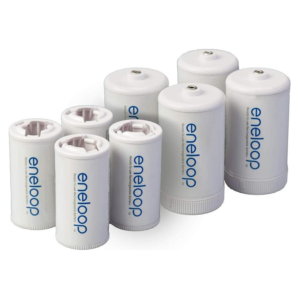 Adaptadores de Batería C y D Eneloop Panasonic K-KJBS1/2E8A - Paquete de 8