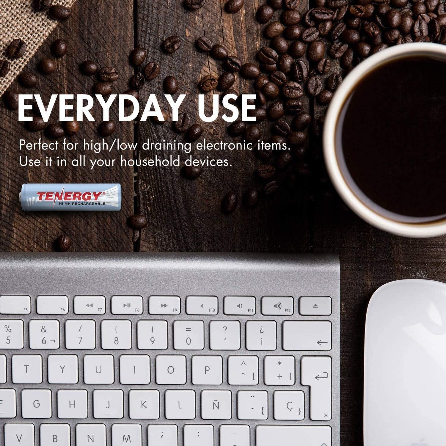 Baterías recargables Tenergy AA AAA C D 1.2V 8-Pack Combo