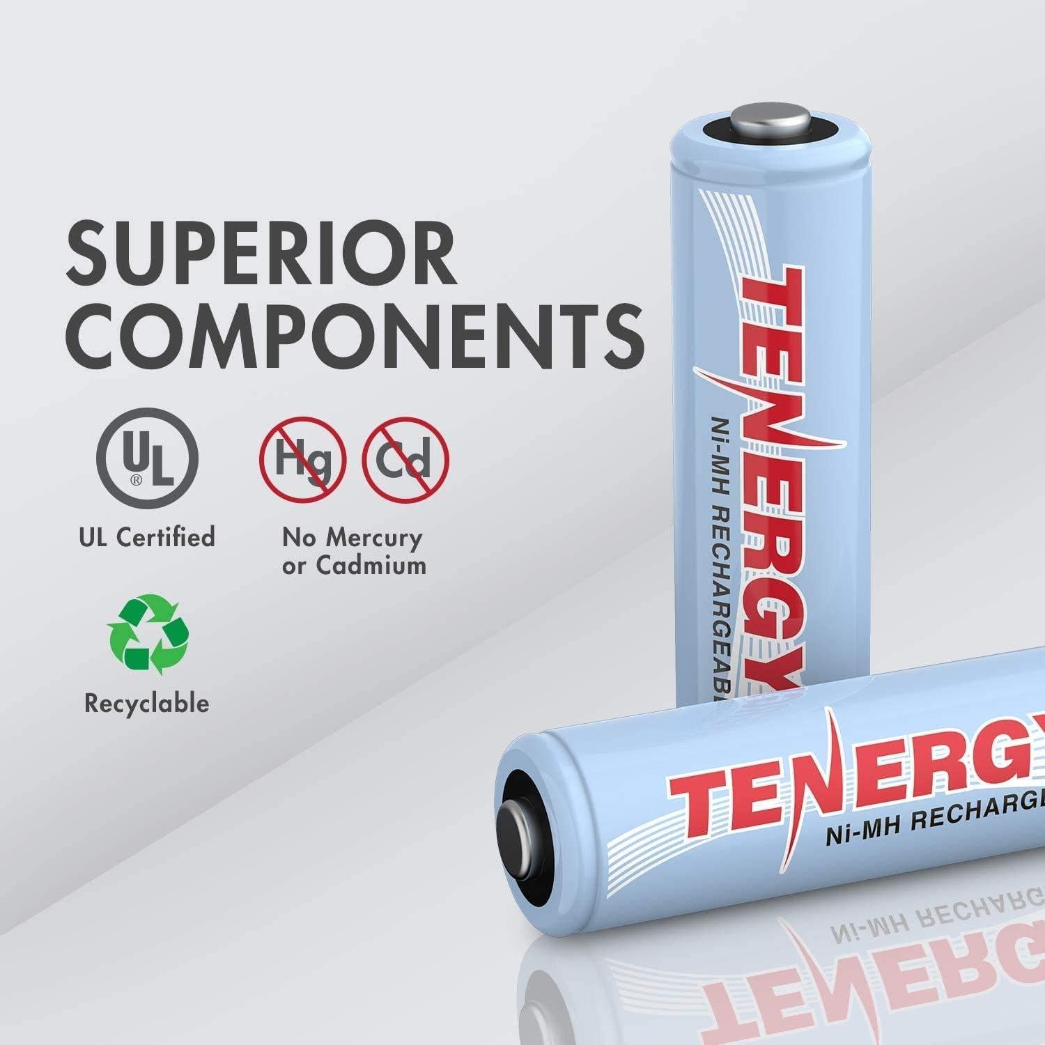 Baterías recargables Tenergy AA AAA C D 1.2V 8-Pack Combo