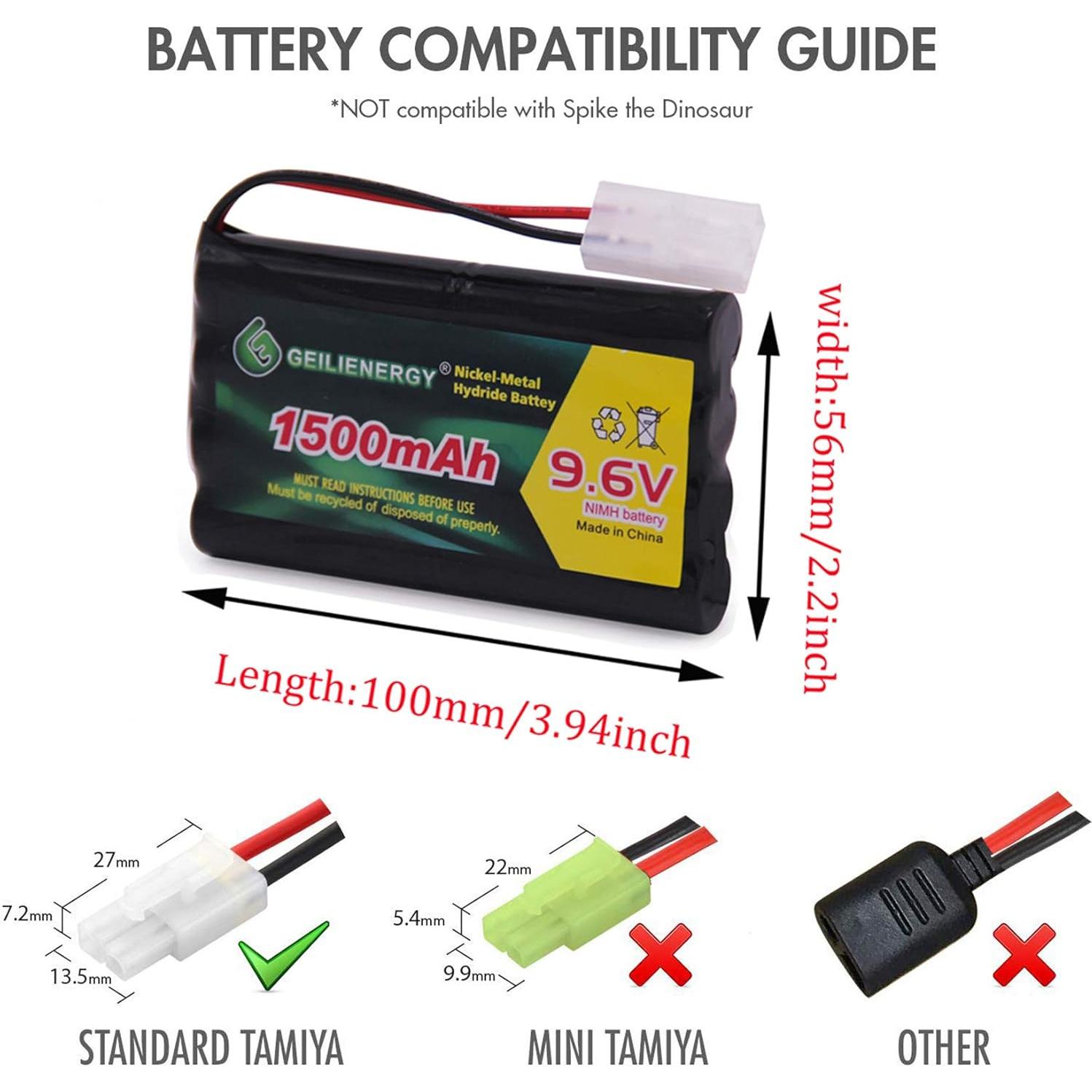 Batería recargable Ni-MH 9.6V 1500mAh QBLPOWER - 2 paquetes