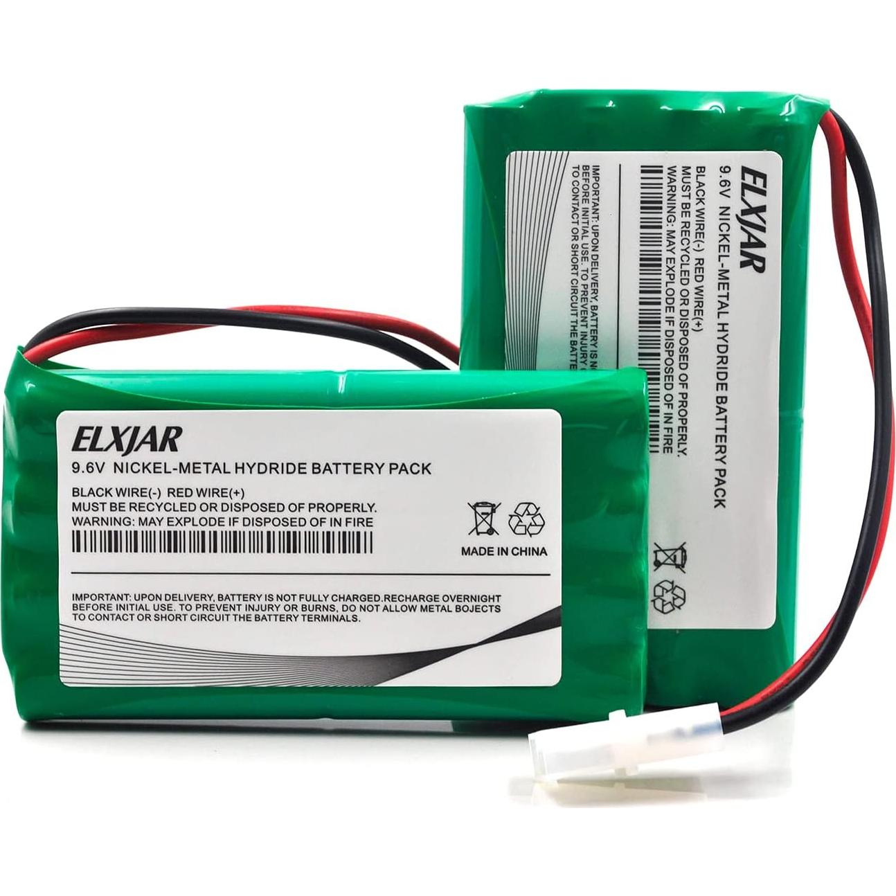 Paquete de 2 Baterías Recargables Ni-MH 9.6V 2000mAh elxjar