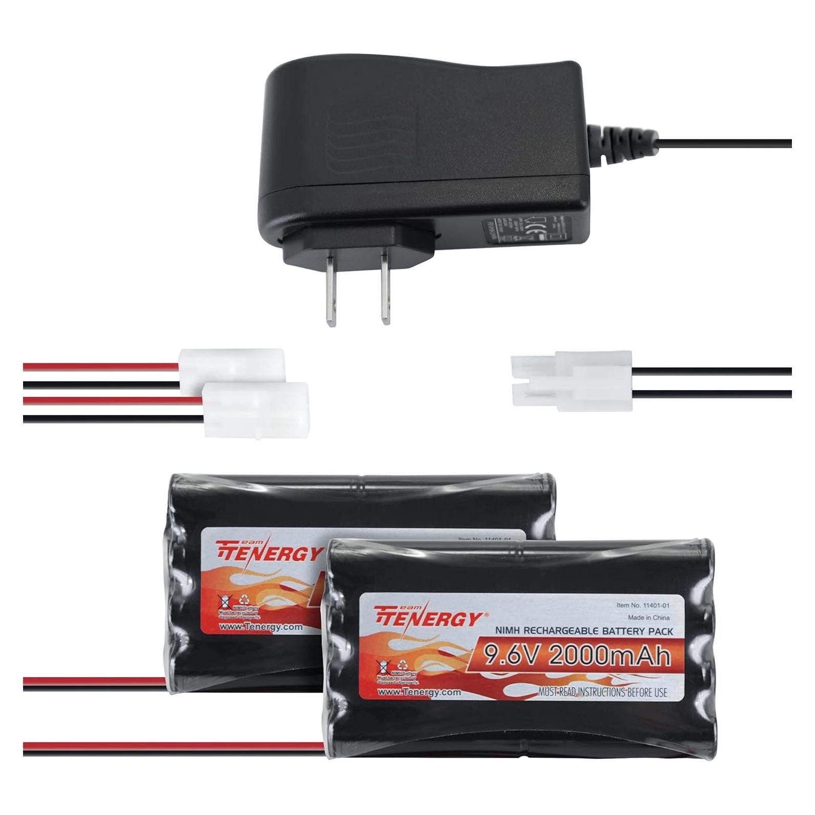 Baterías Tenergy 9.6V NiMH 2000mAh para Coche RC - 2 Baterías + Cargador