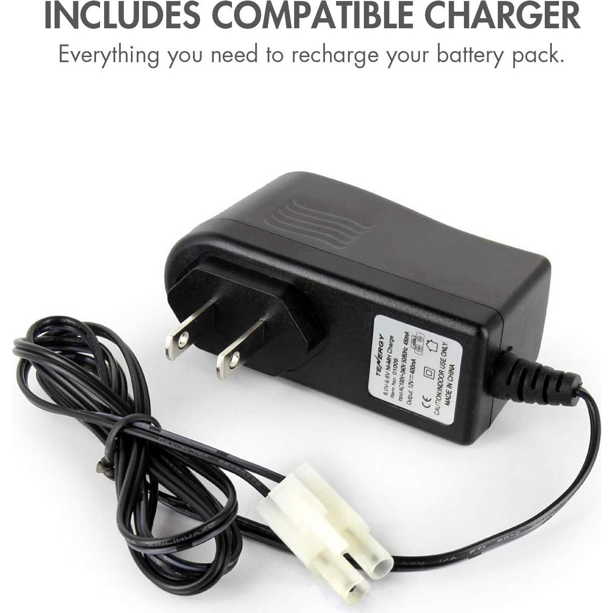 Baterías Tenergy 9.6V NiMH 2000mAh para Coche RC - 2 Baterías + Cargador