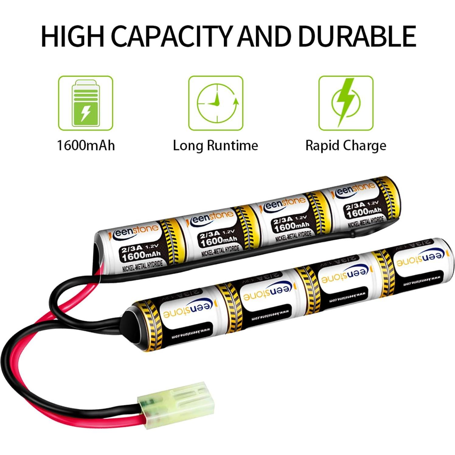 Batería Nunchuck NiMH 9.6V 1600mAh Keenstone para Airsoft
