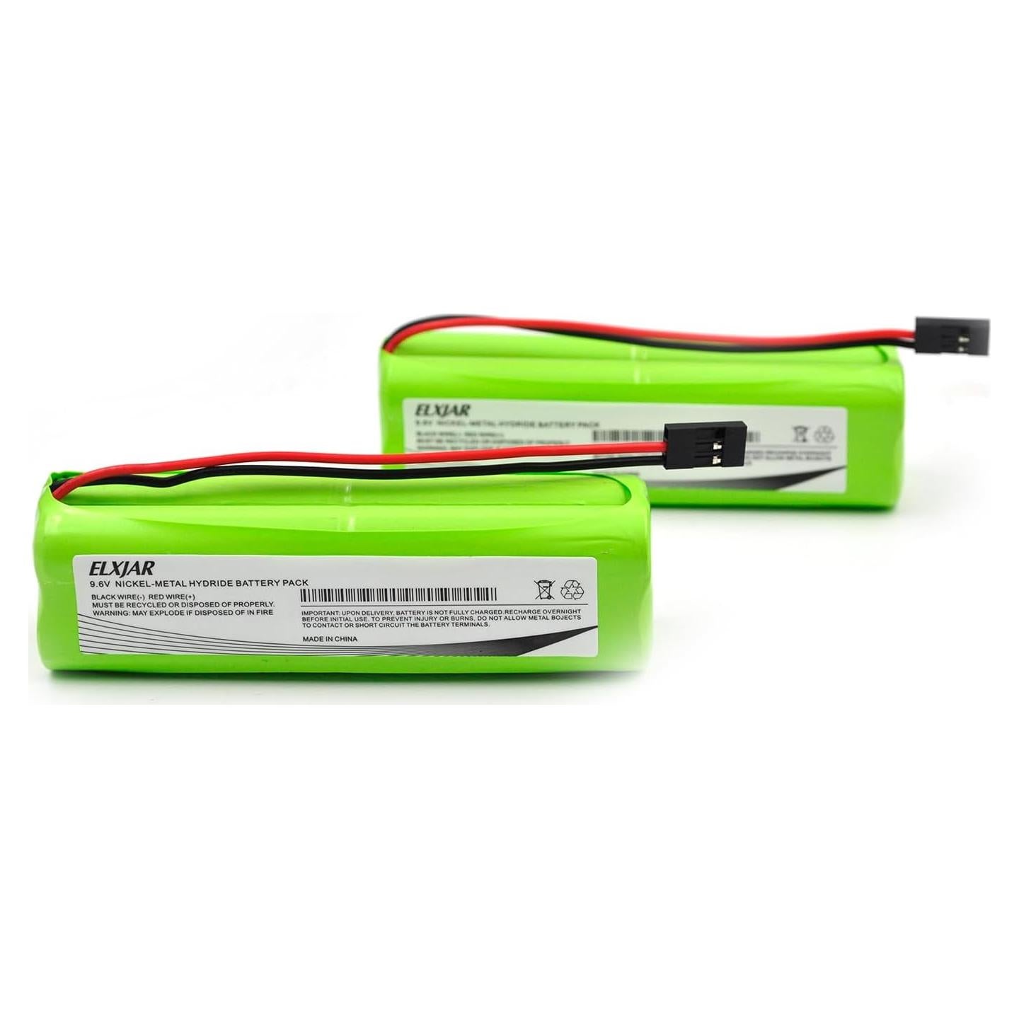 Batería NiMH 9.6V 2000mAh elxjar para RC Futaba y Hitec - 2 Pack