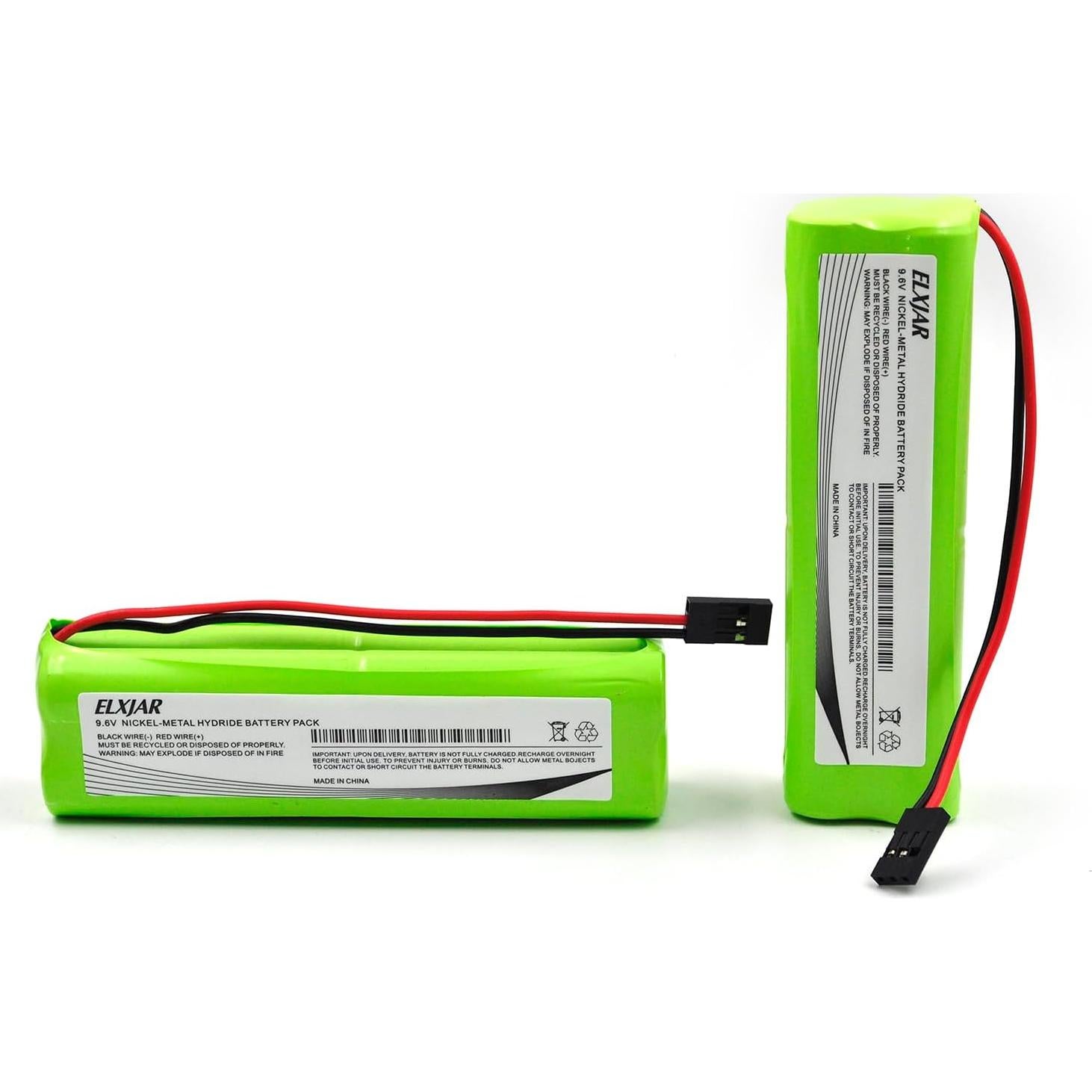 Batería NiMH 9.6V 2000mAh elxjar para RC Futaba y Hitec - 2 Pack
