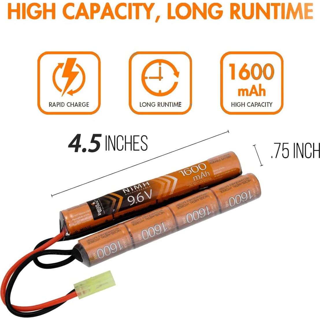 Batería recargable Lancer Tactical 9.6V 1600mAh NiMH AEG