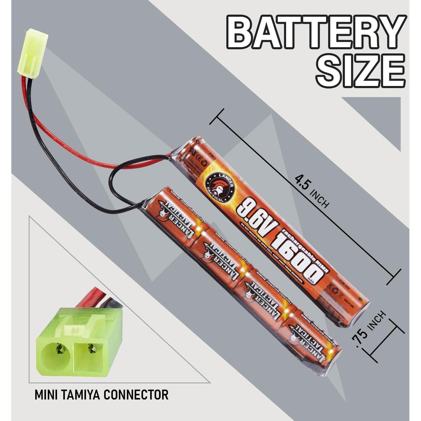 Batería recargable Lancer Tactical 9.6V 1600mAh NiMH AEG